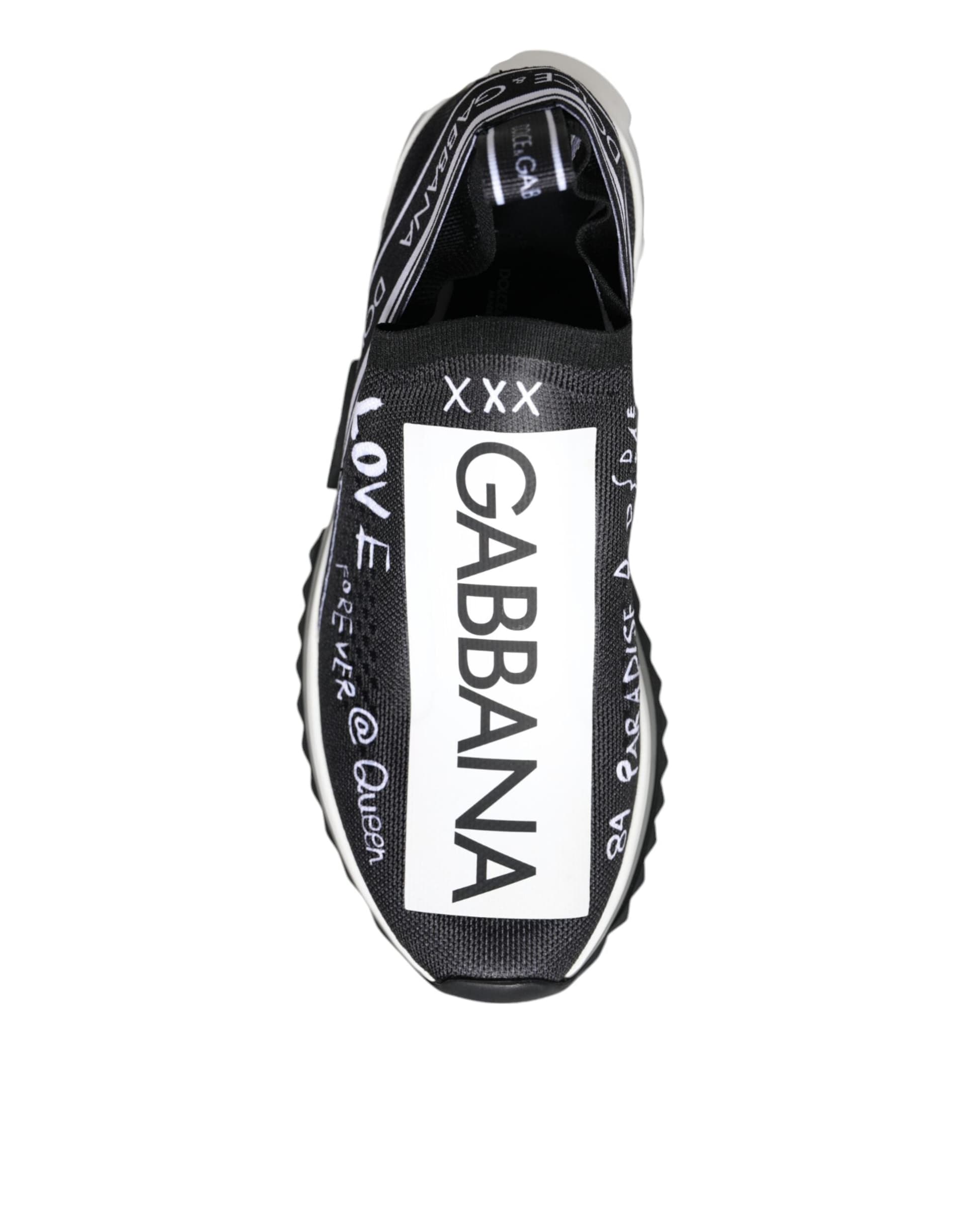 Dolce & Gabbana Black White Sorrento Low Top Sneakers Shoes - 5