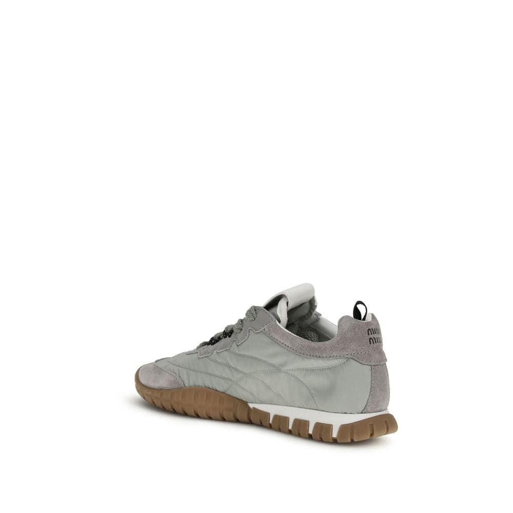 Miu Miu Gray Recycled Polyamide Athletic Sneakers - 3