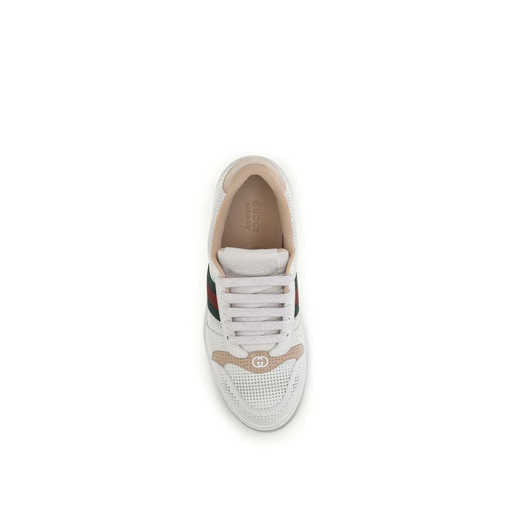 Gucci White Calf Leather Bos Taurus Athletic Sneakers - 4