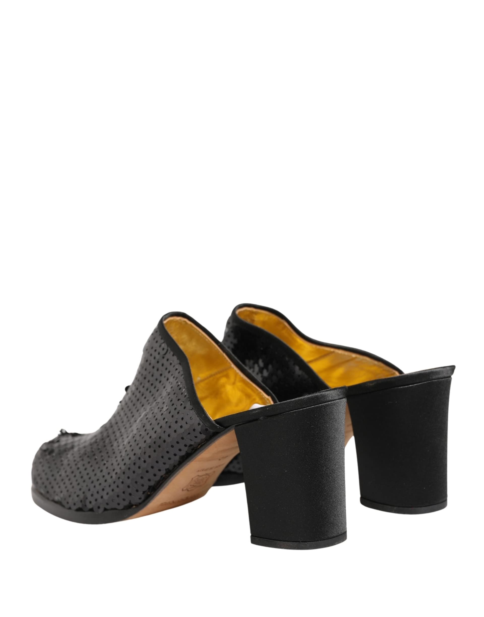 Dolce & Gabbana Black Sequined Mules Shoes - 3