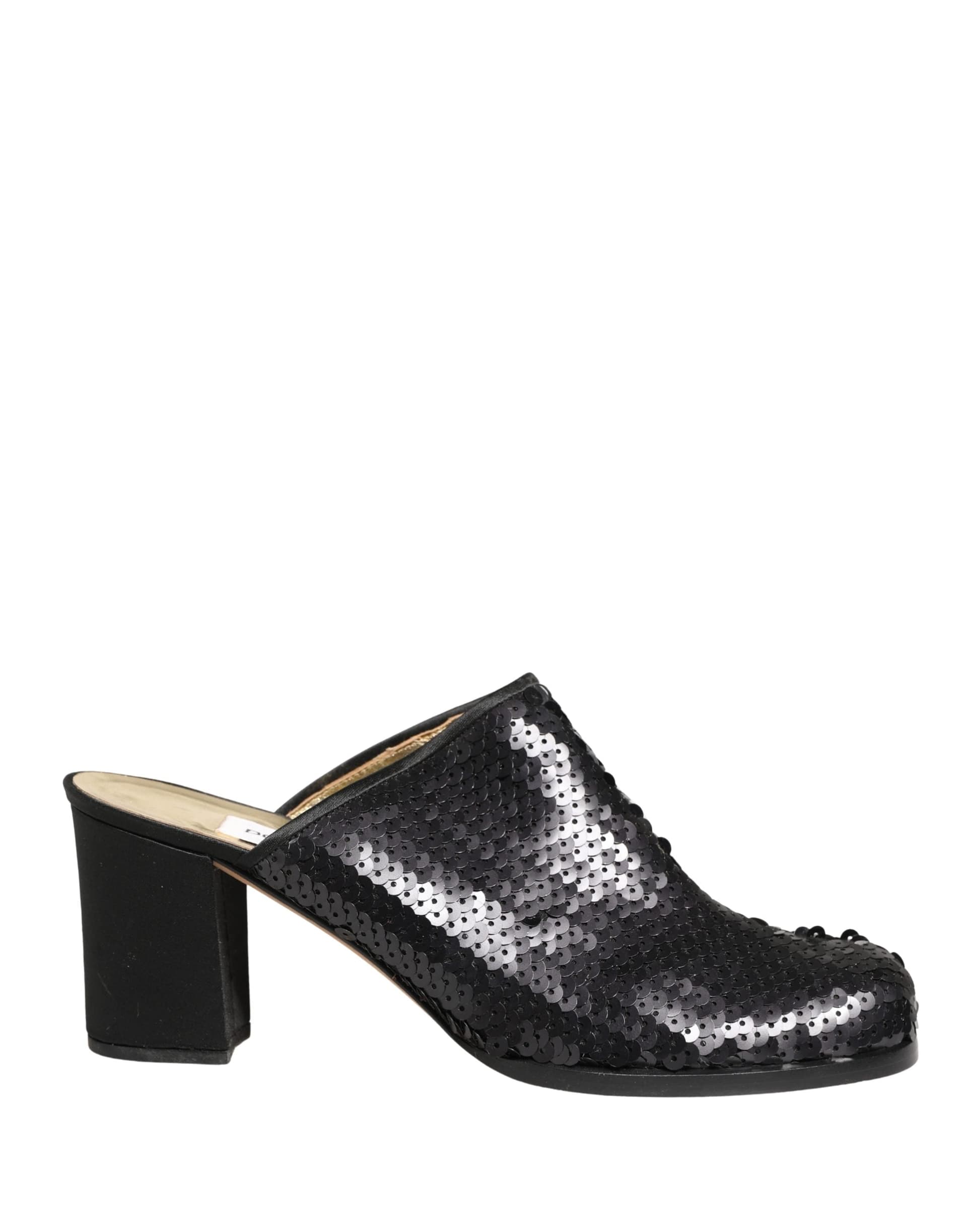 Dolce & Gabbana Black Sequined Mules Shoes - 5