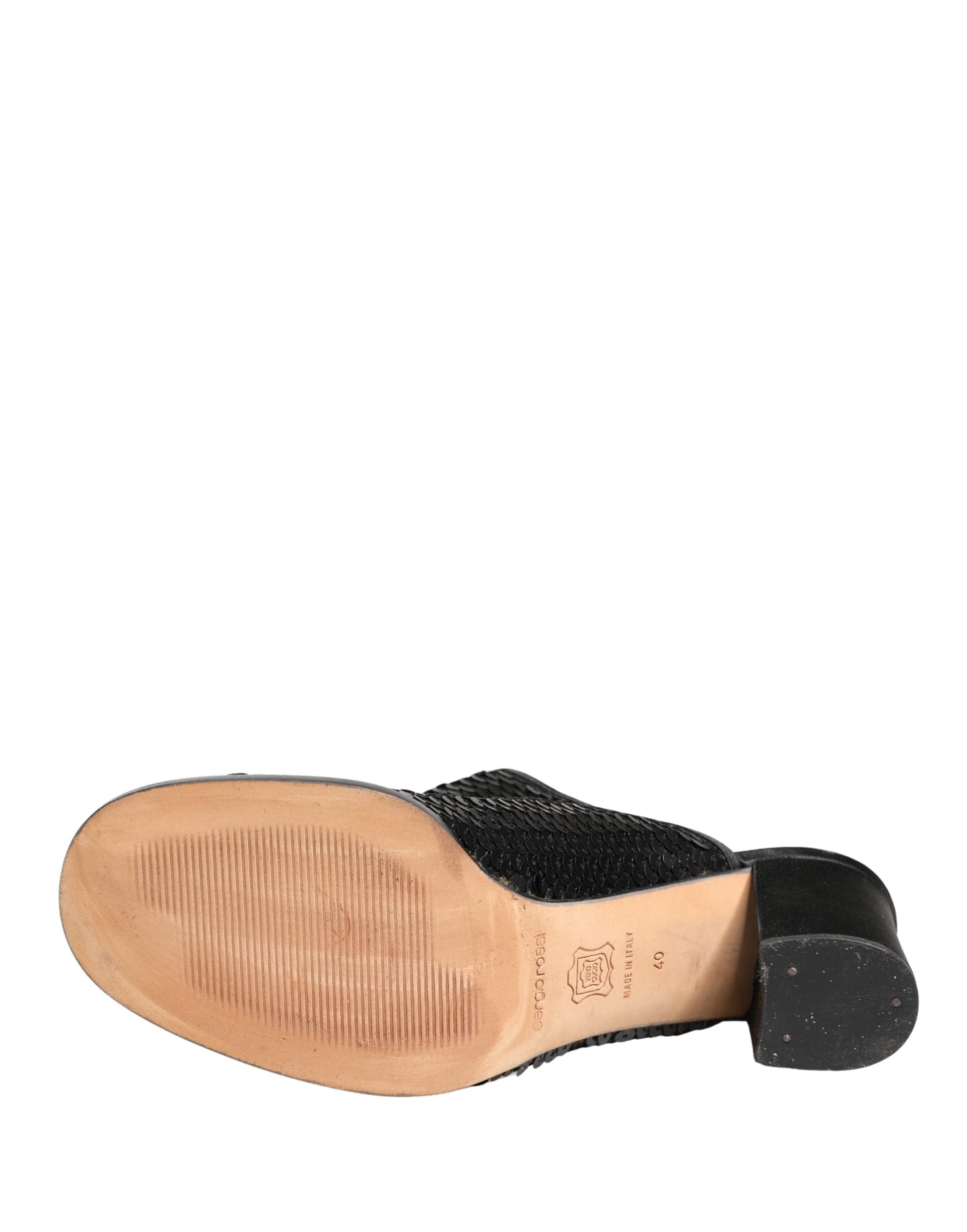Dolce & Gabbana Black Sequined Mules Shoes - 7