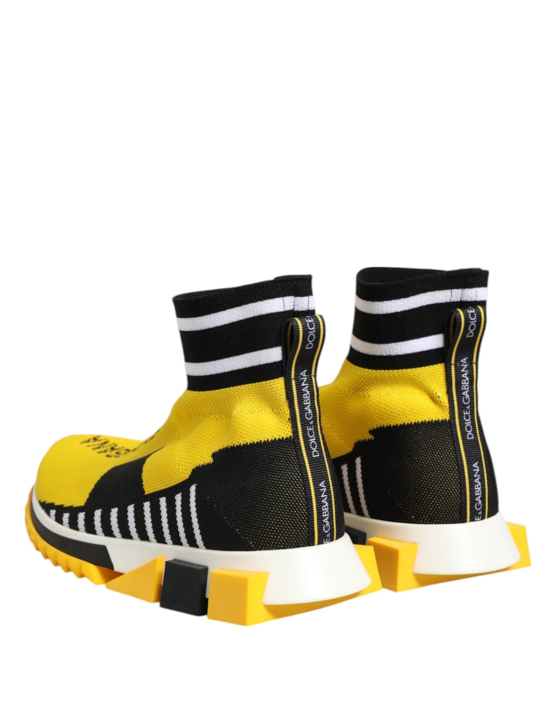 Dolce & Gabbana Yellow Black Sorrento Socks Sneakers Shoes - 4
