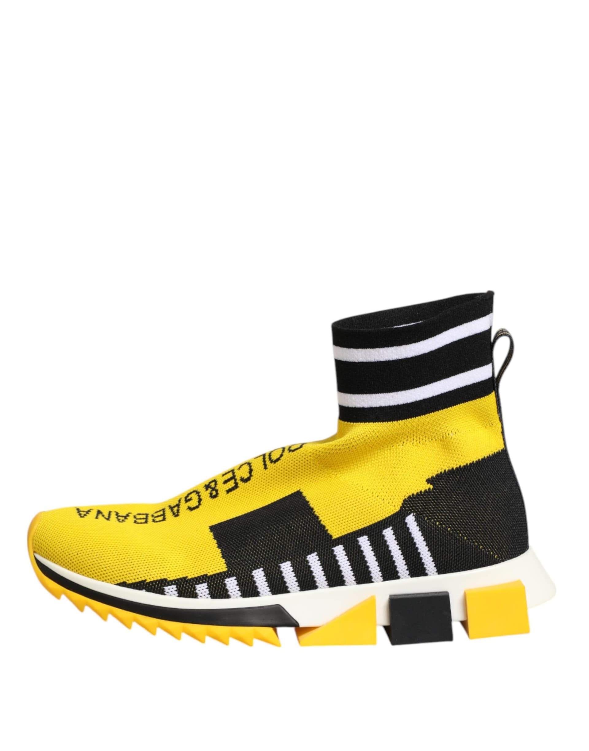 Dolce & Gabbana Yellow Black Sorrento Socks Sneakers Shoes - 5