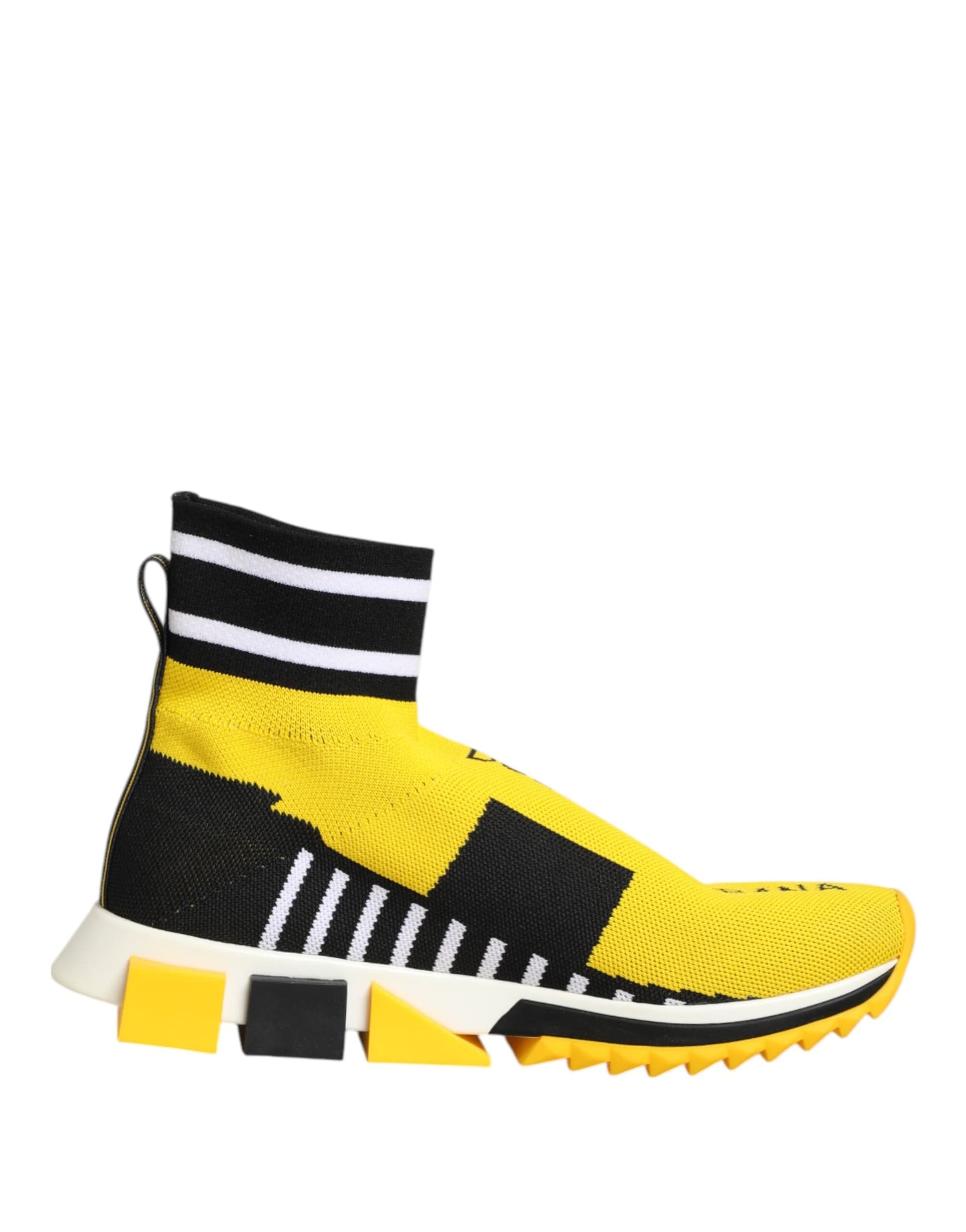 Dolce & Gabbana Yellow Black Sorrento Socks Sneakers Shoes - 6