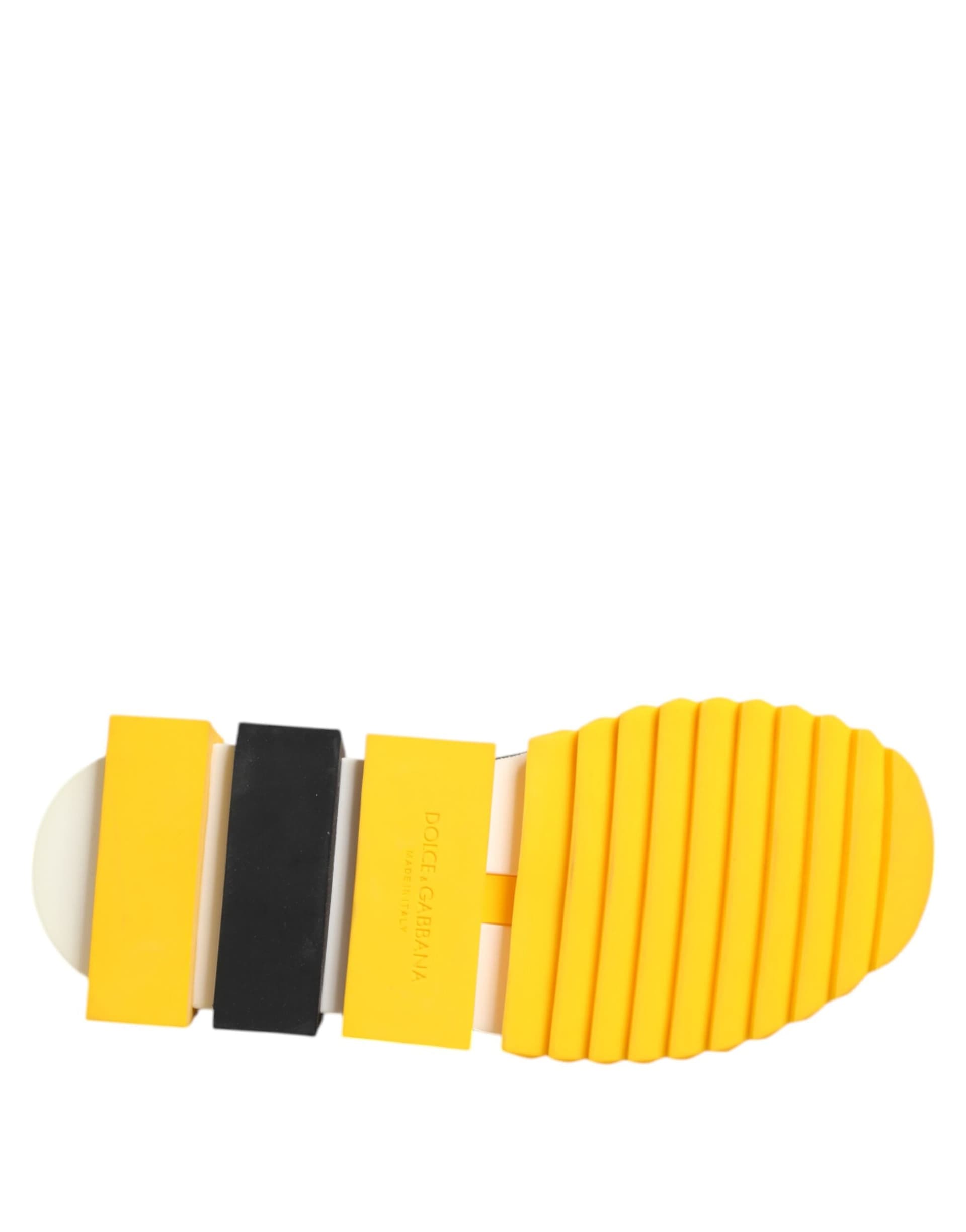 Dolce & Gabbana Yellow Black Sorrento Socks Sneakers Shoes - 8