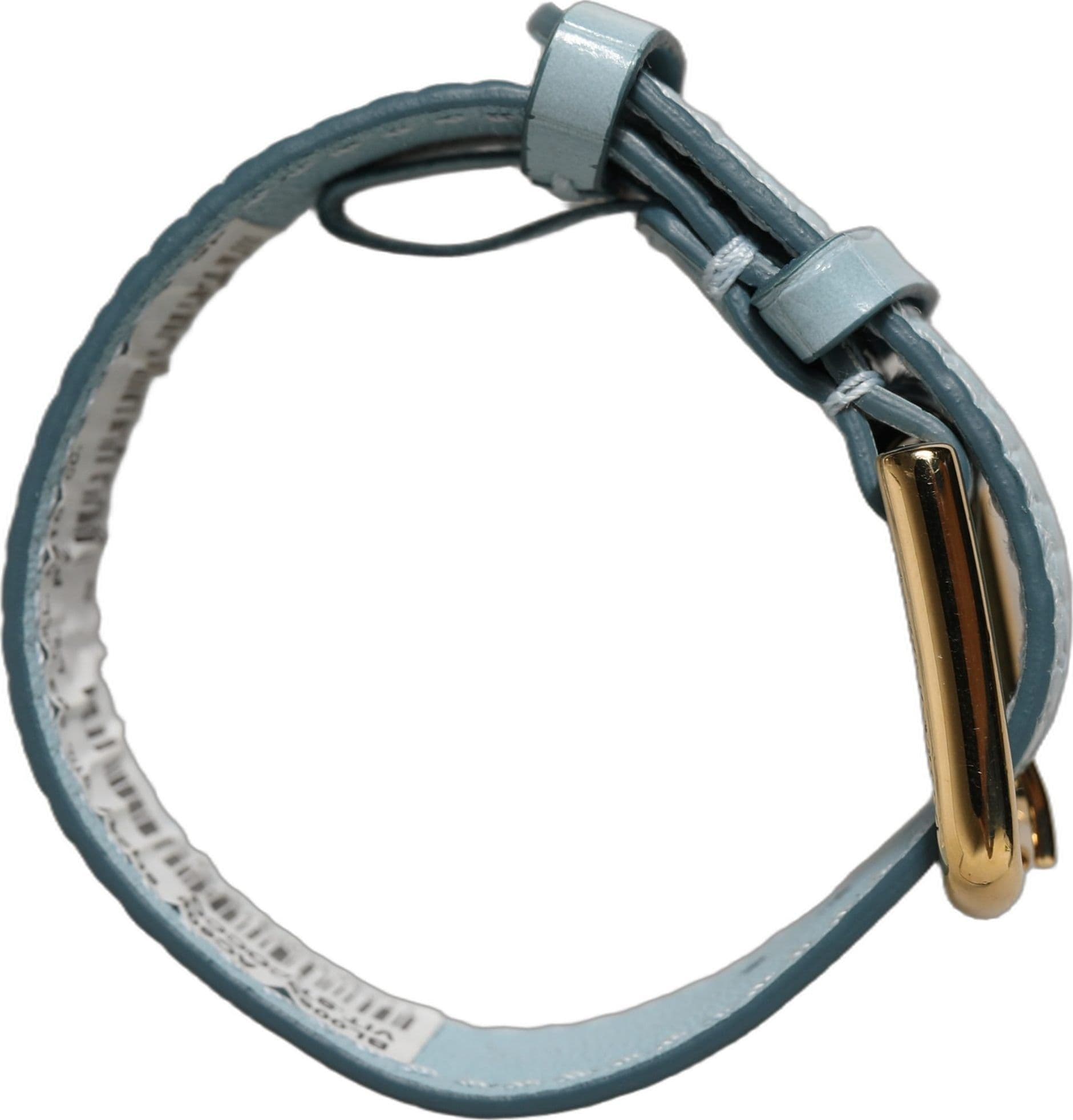Dolce & Gabbana Blue Embossed Leather Gold Buckle Belt Strap Bracelet - 7