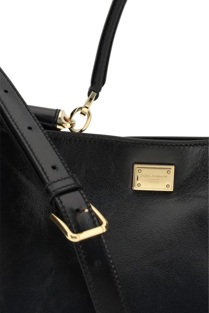 Dolce & Gabbana Black Calf Leather Bos Taurus Shoulder Bag - 4