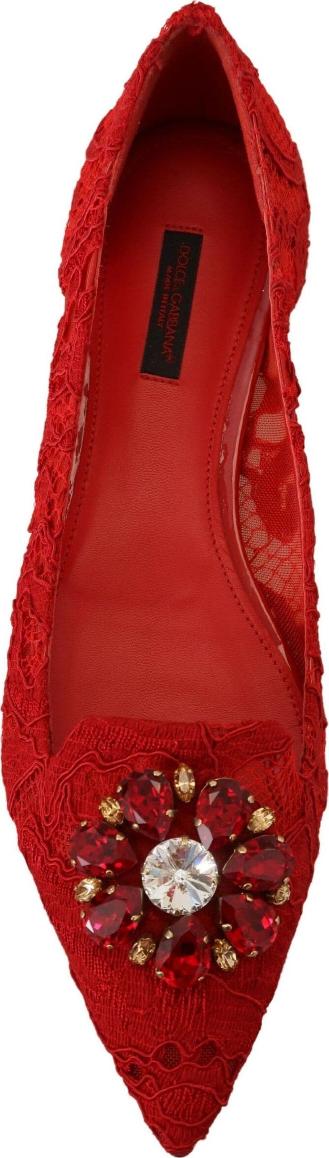 Dolce & Gabbana Red Taormina Crystals Loafers Flats Shoes - 2