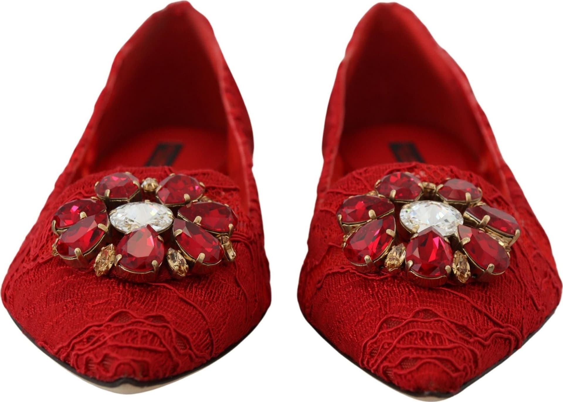 Dolce & Gabbana Red Taormina Crystals Loafers Flats Shoes - 3