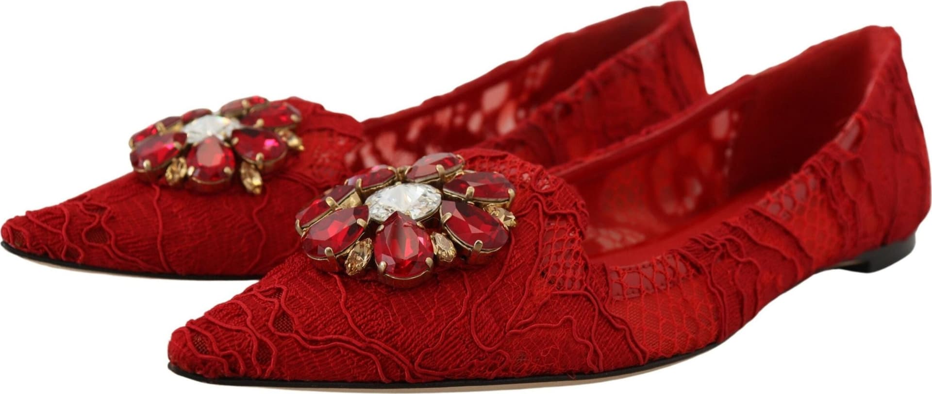 Dolce & Gabbana Red Taormina Crystals Loafers Flats Shoes - 4