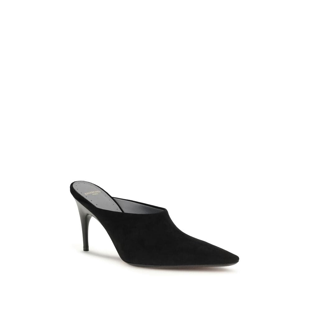 Balenciaga Black Suede Leather Mules - 2