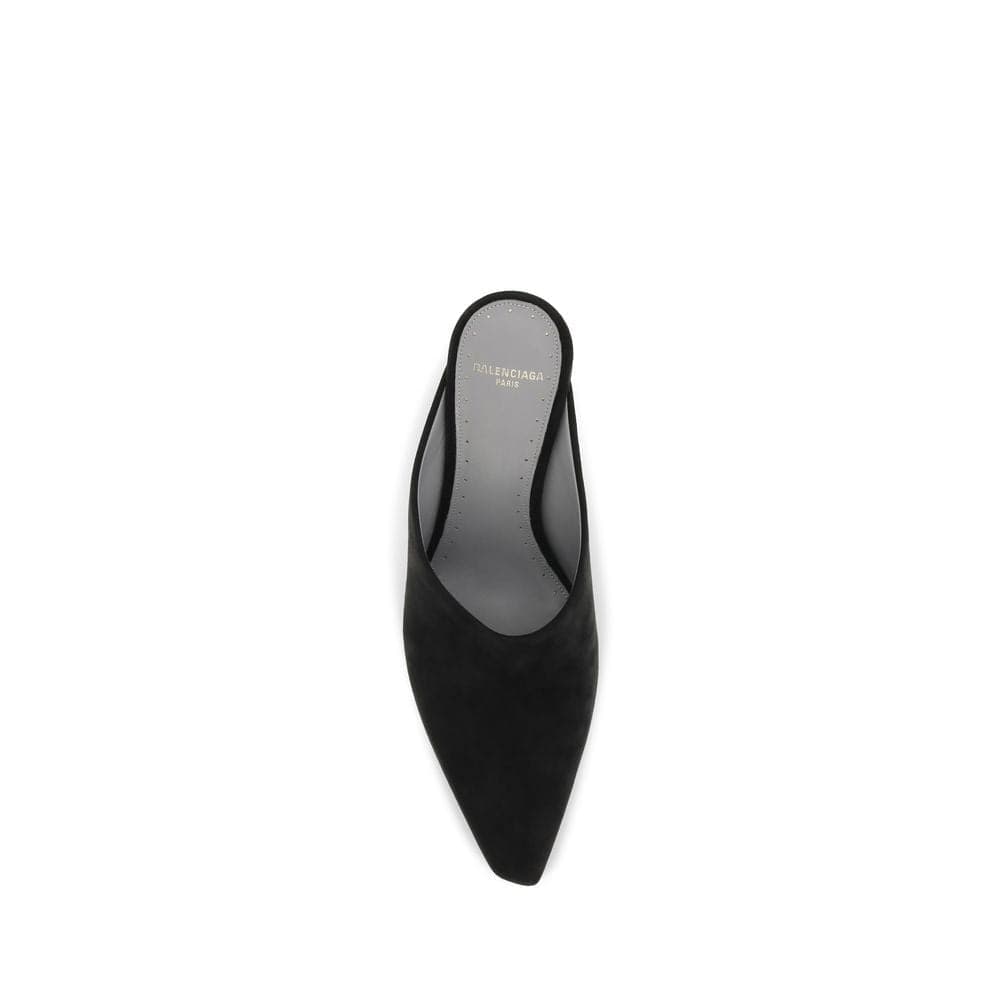Balenciaga Black Suede Leather Mules - 4