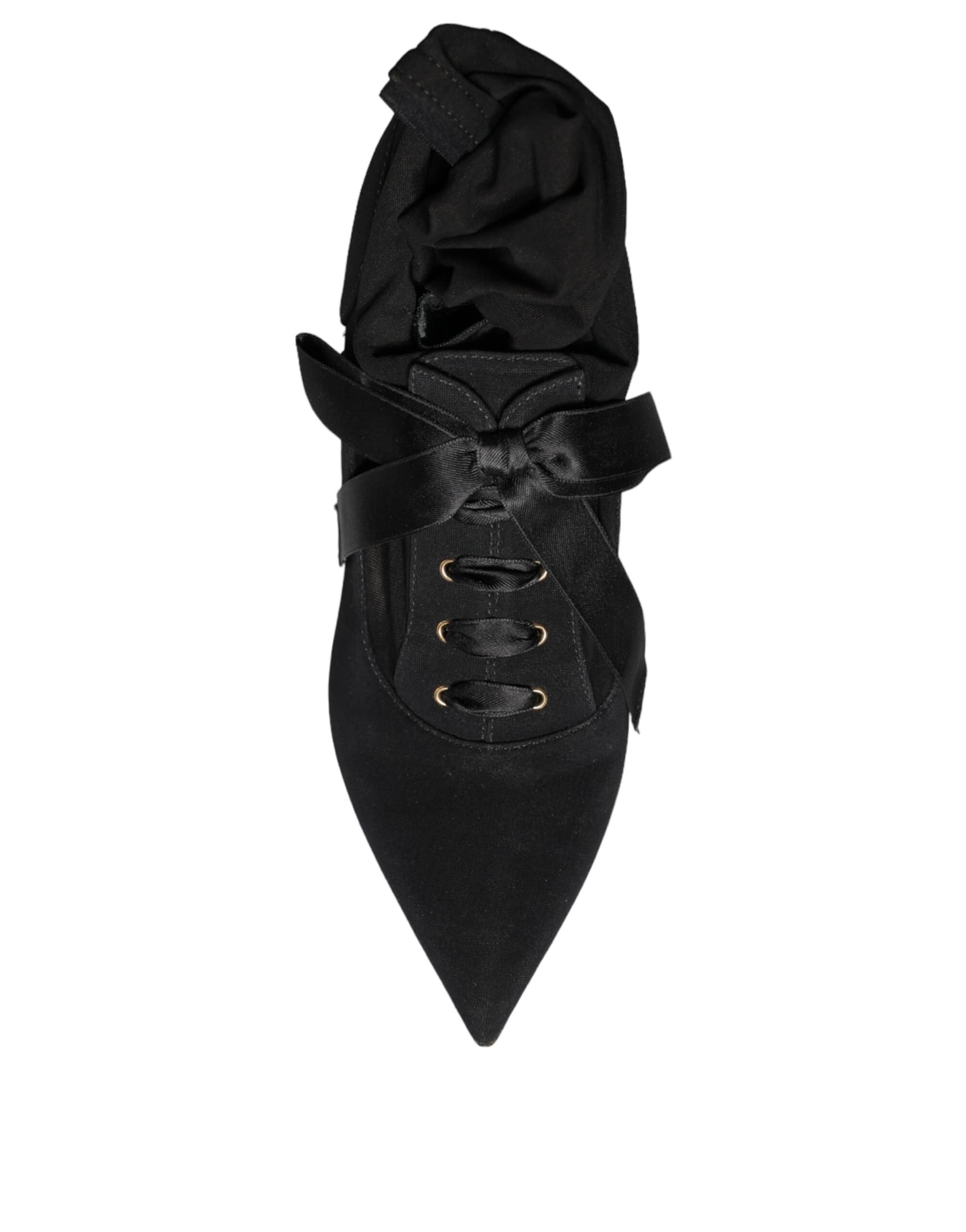 Dolce & Gabbana Black Stiletto Heels Mid Calf Boots Shoes - 8