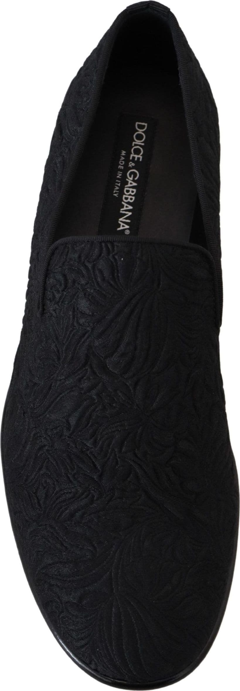 Dolce & Gabbana Black Floral Jacquard Slippers Loafers Shoes - 2