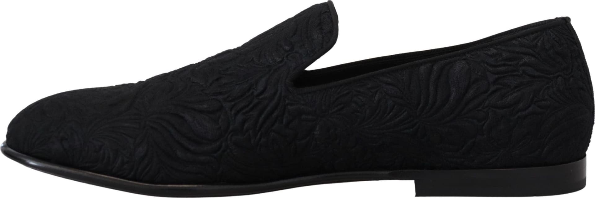 Dolce & Gabbana Black Floral Jacquard Slippers Loafers Shoes - 6