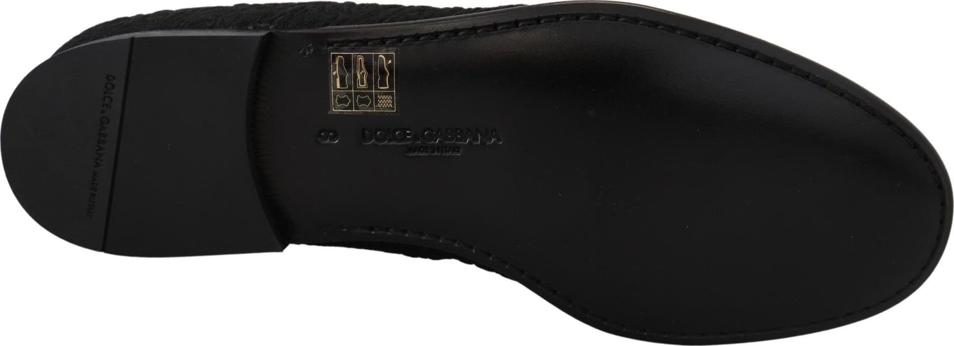 Dolce & Gabbana Black Floral Jacquard Slippers Loafers Shoes - 8