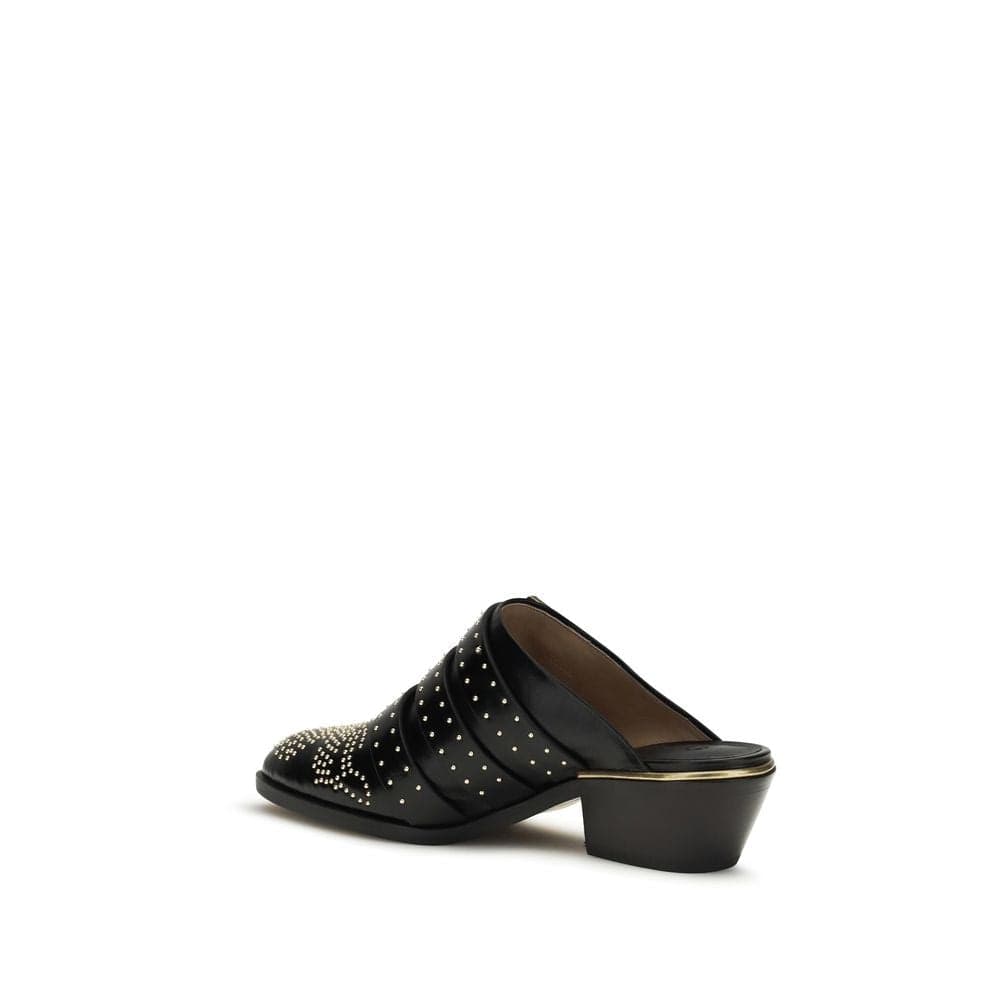 Chloé Black Calf Leather Bos Taurus Mules - 3