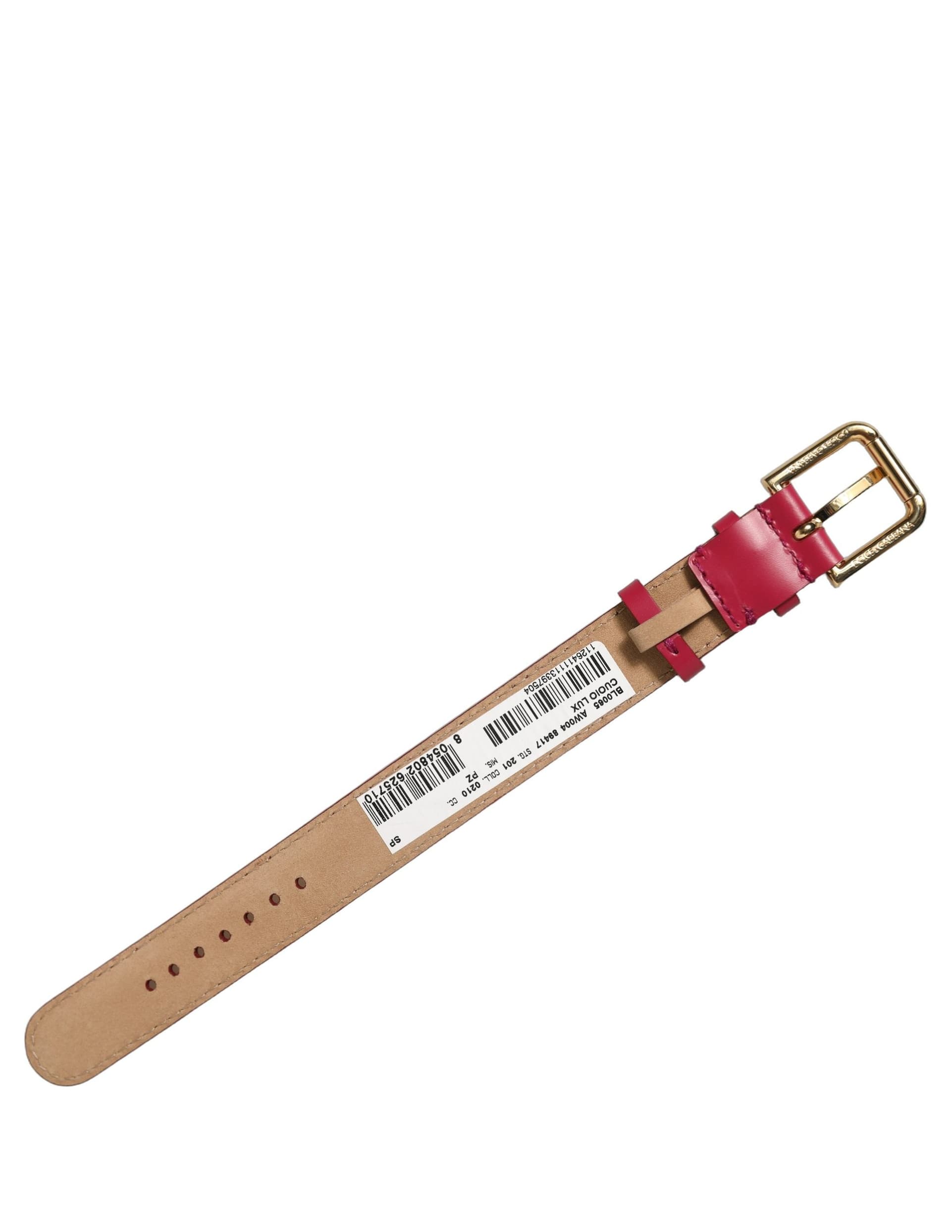 Dolce & Gabbana Red Calfskin Leather Gold Buckle Belt Strap Bracelet - 4