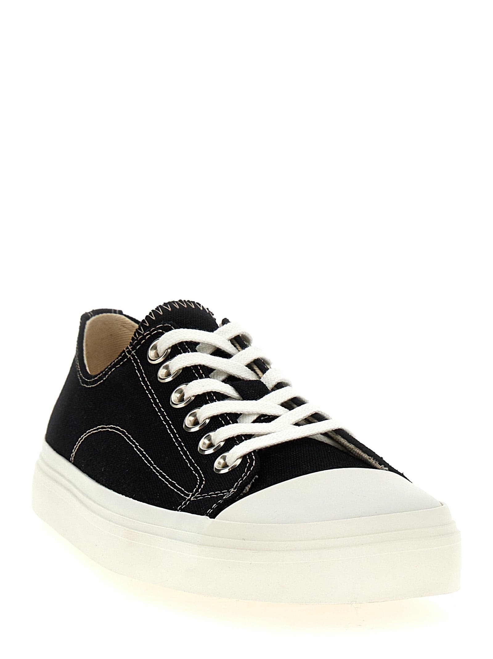 Moschino Black Cotton Low Top Sneakers - 2