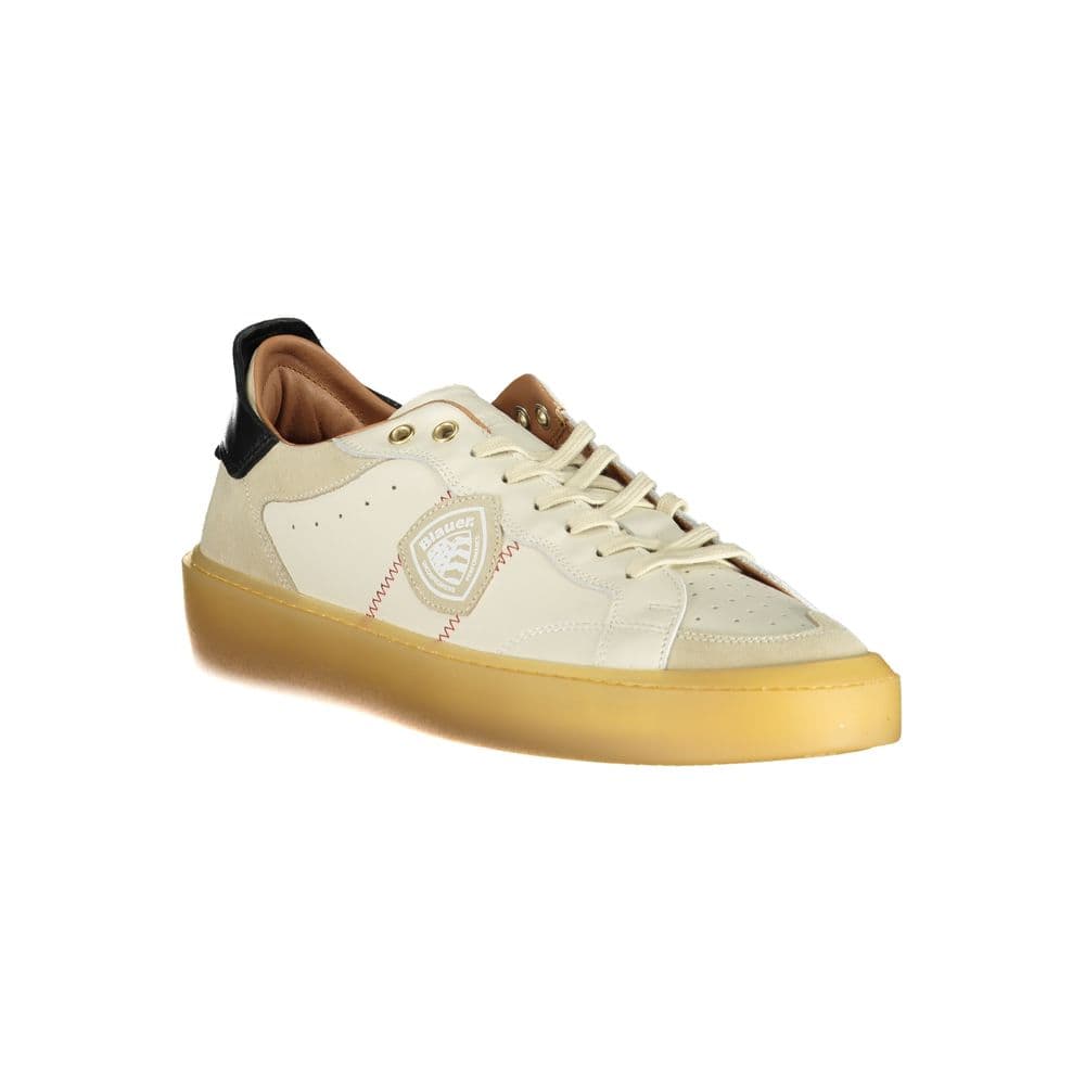 Blauer White Leather Men Sneaker - 2