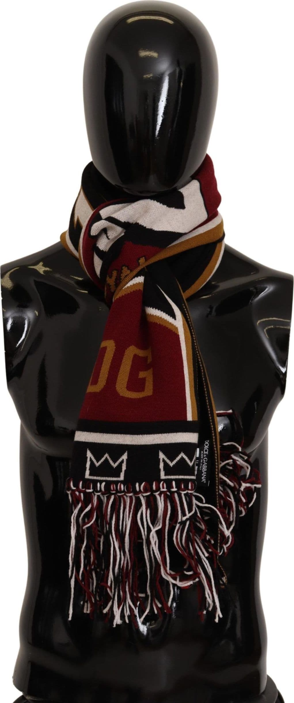 Dolce & Gabbana Multicolor Wool Knit DG King Shawl Wrap Scarf - 4