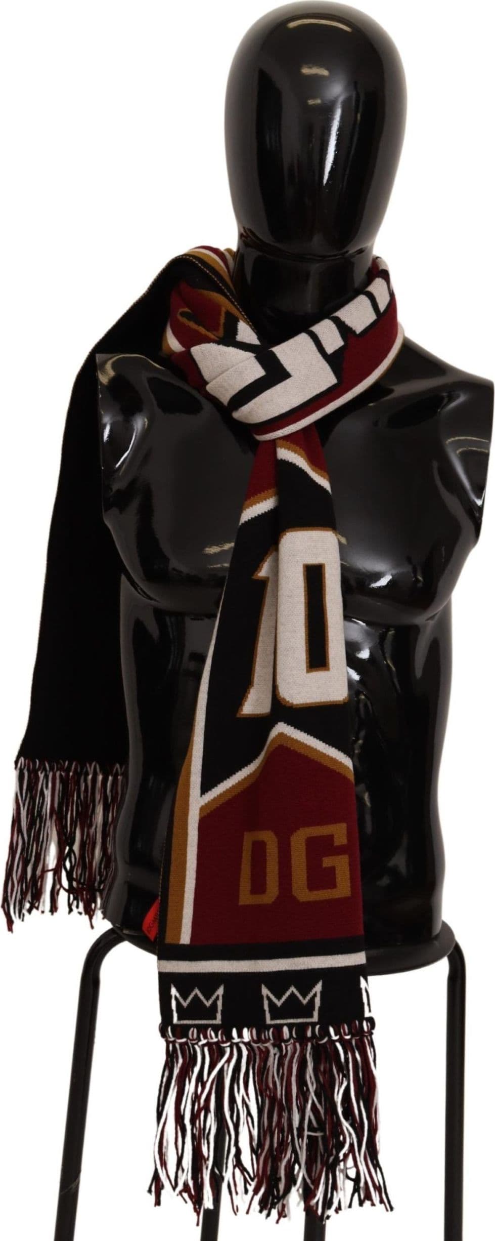Dolce & Gabbana Multicolor Wool Knit DG King Shawl Wrap Scarf - 5