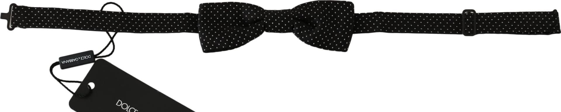 Dolce & Gabbana Black Polka Dots Silk Adjustable Neck Papillon Men Bow Tie - 2