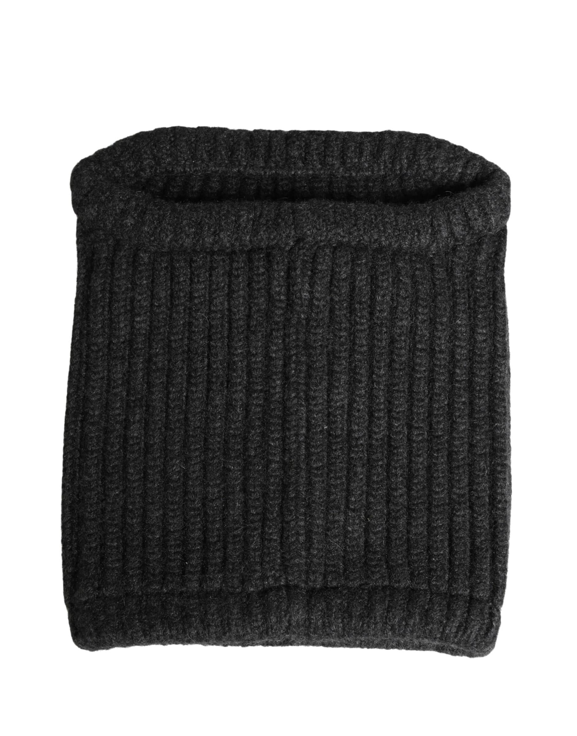 Dolce & Gabbana Black Cashmere Knitted Men Winter Neck Warmer Hat - 2