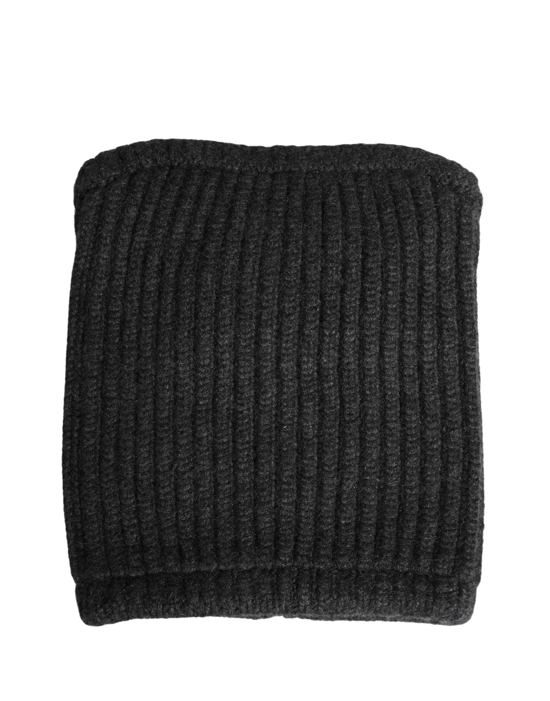 Dolce & Gabbana Black Cashmere Knitted Men Winter Neck Warmer Hat - 3