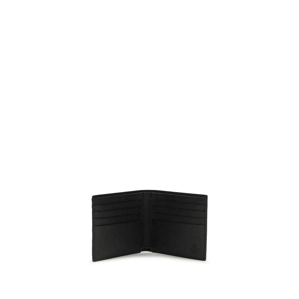 Valentino Garavani Black Calf Leather Bos Taurus Wallet - 3