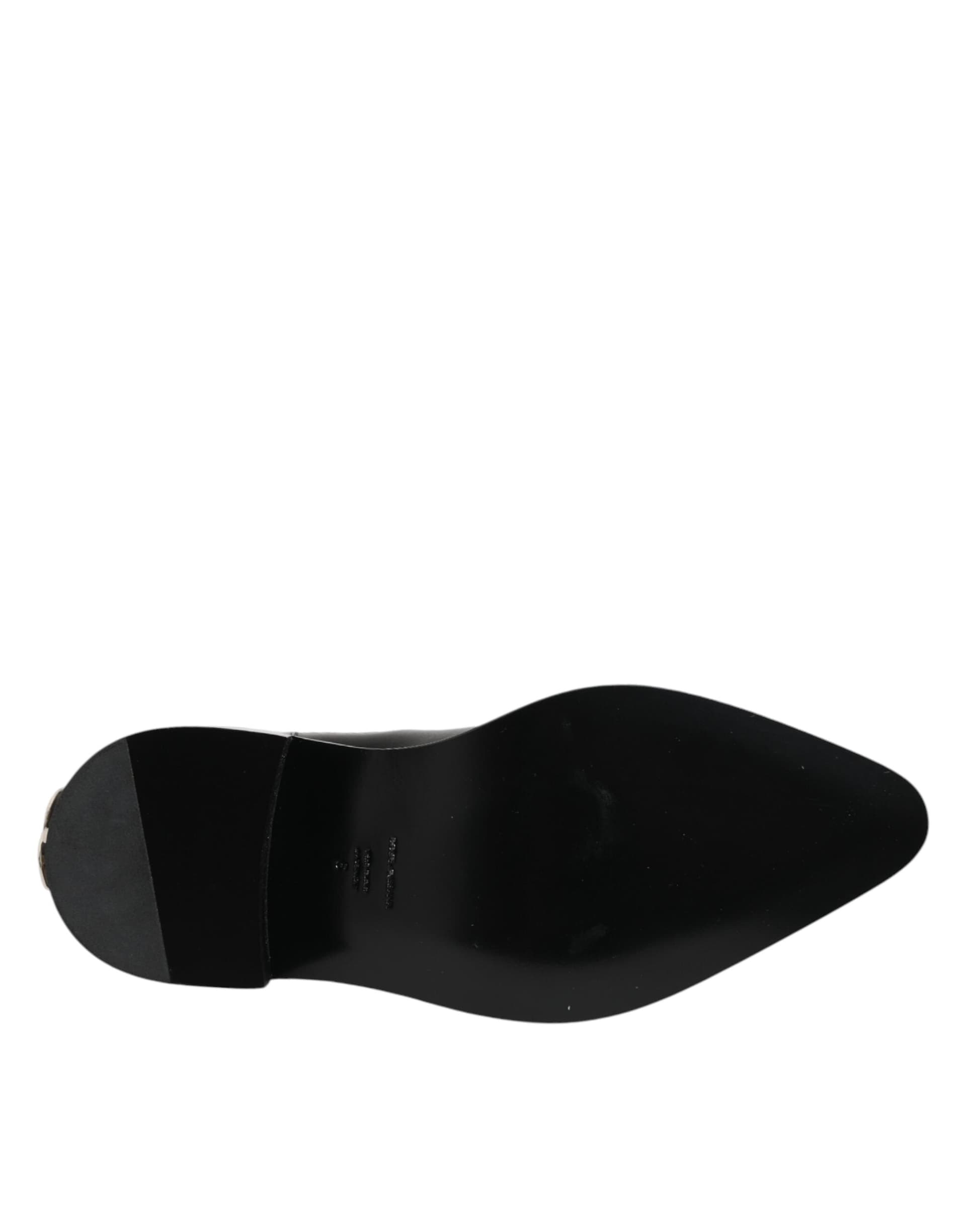 Dolce & Gabbana Black Studded Chelsea Short Ankle Boots Shoes - 8