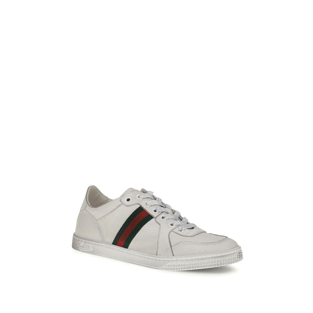 Gucci White Calf Leather Bos Taurus Athletic Sneakers - 2