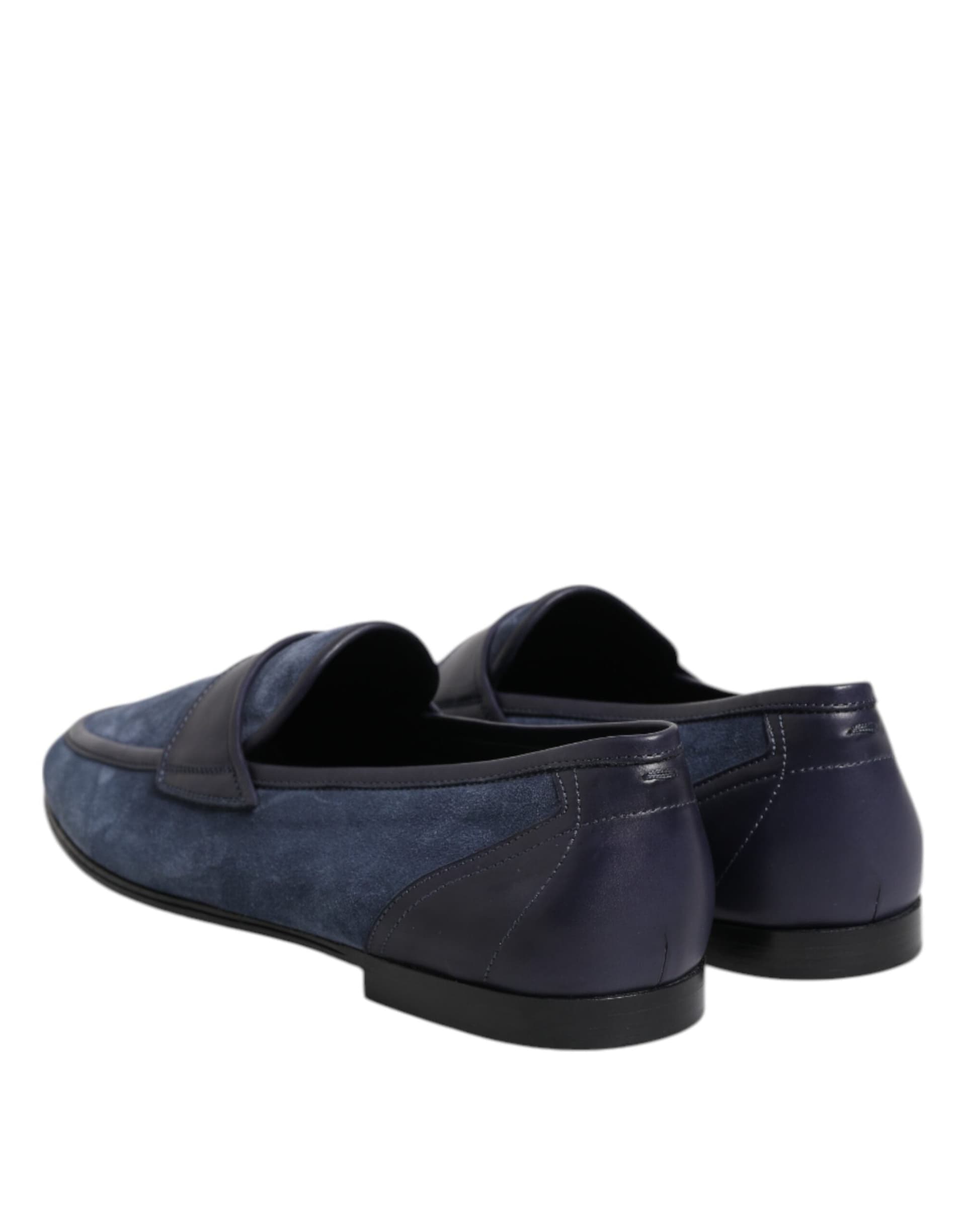 Dolce & Gabbana Blue Suede Leather Loafers Moccasin Shoes - 4