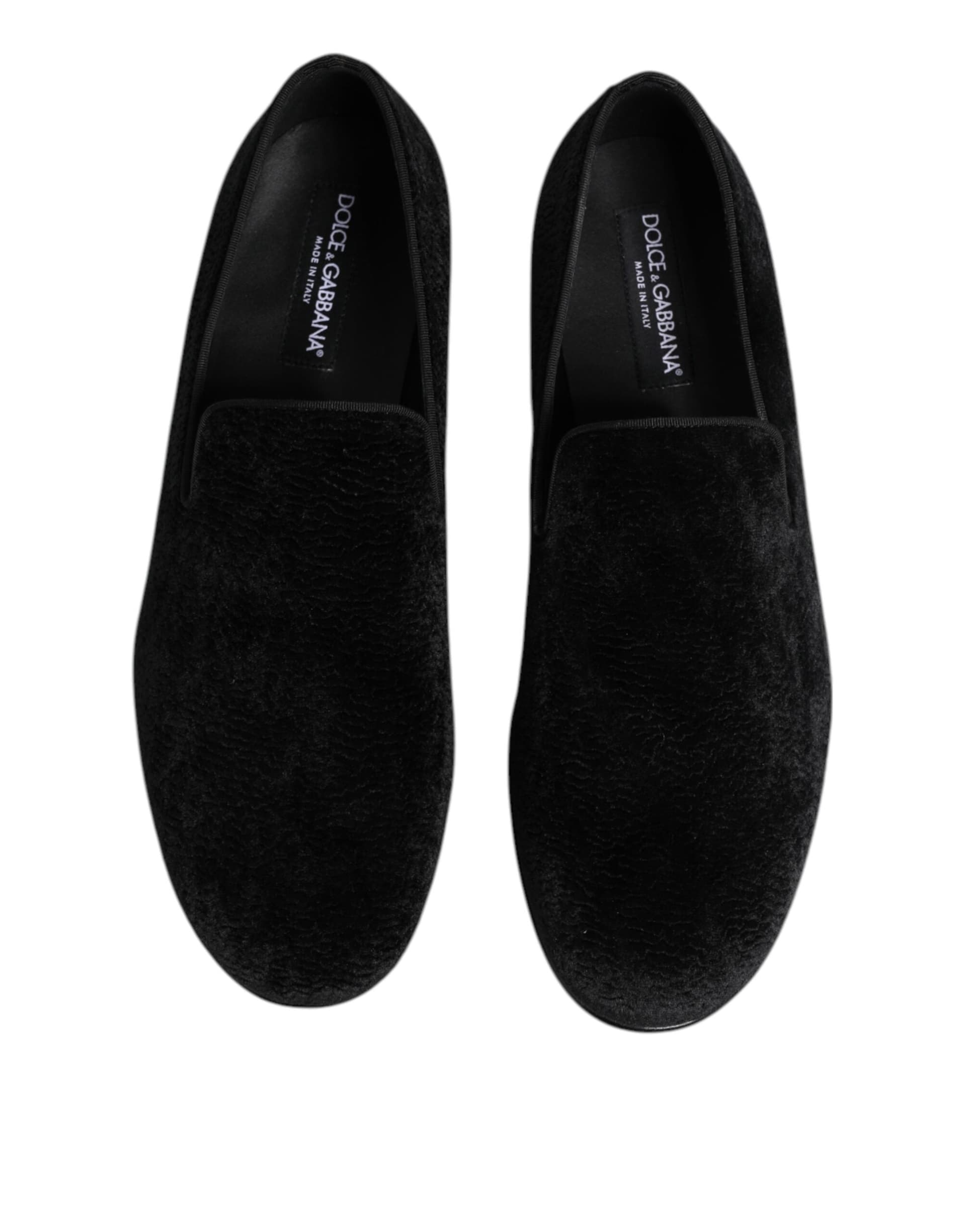 Dolce & Gabbana Black Jacquard Loafers Formal Men Dress Shoes - 2