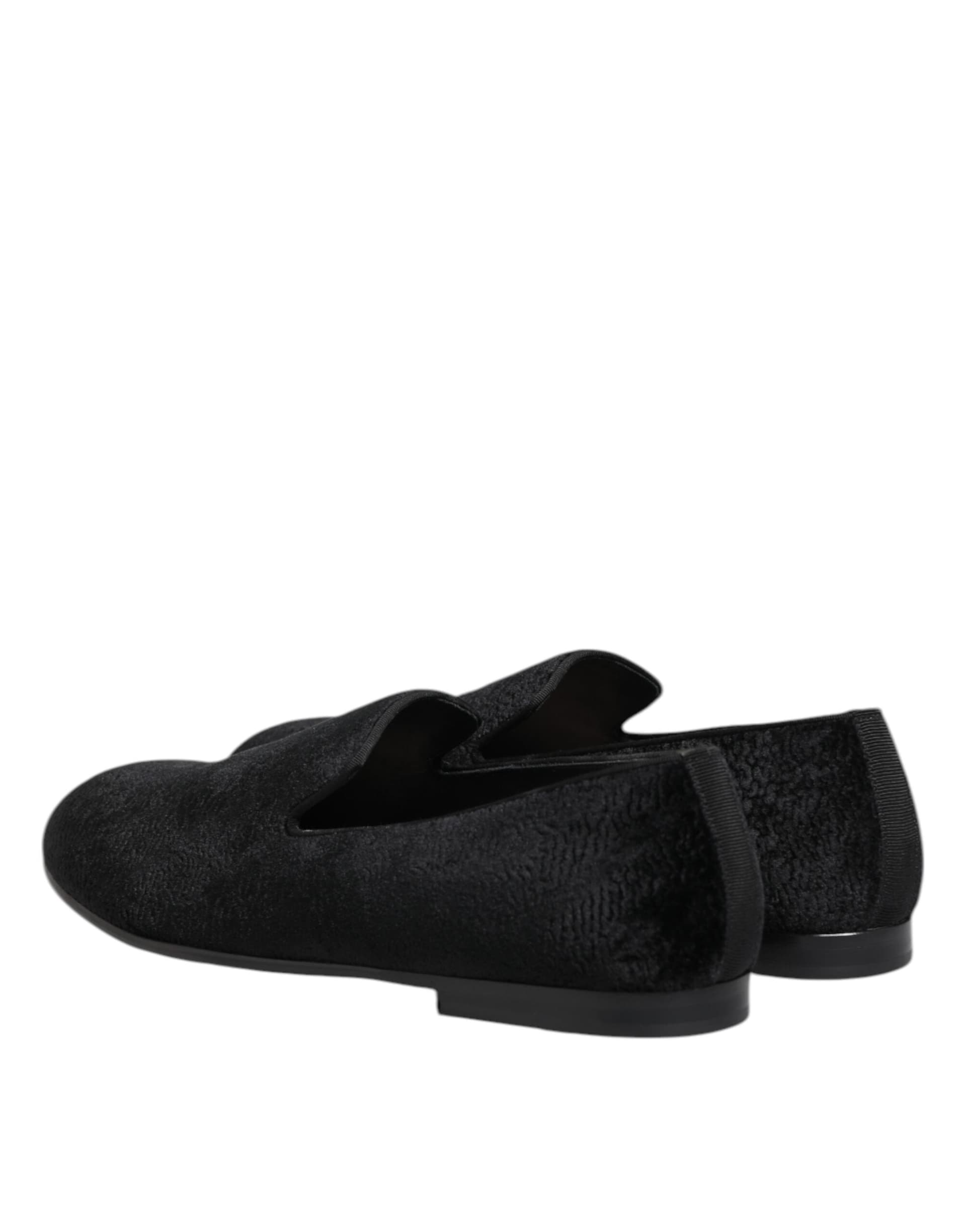 Dolce & Gabbana Black Jacquard Loafers Formal Men Dress Shoes - 4