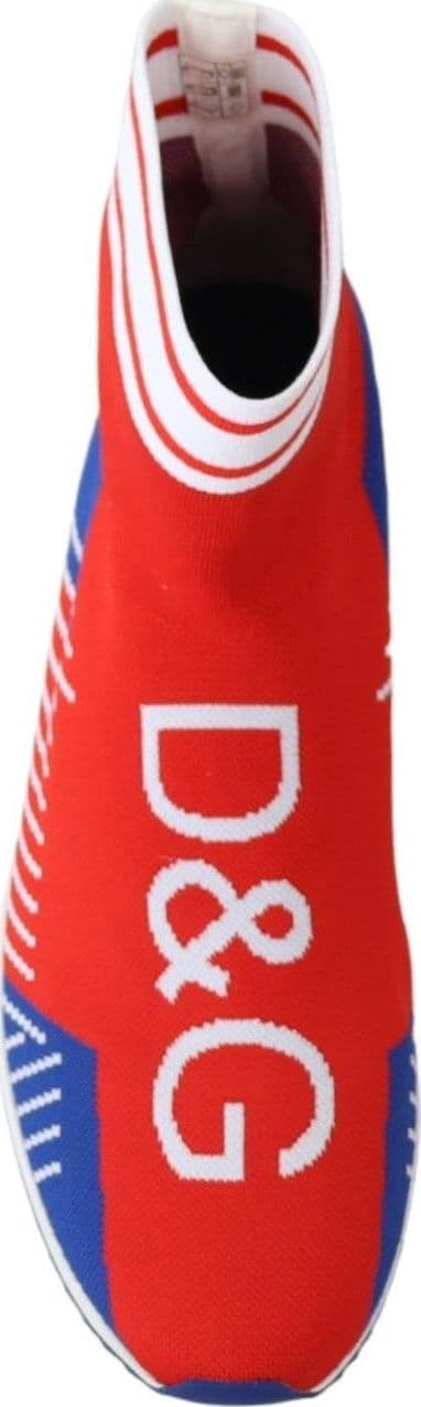 Dolce & Gabbana Blue Red Sorrento Logo Sneakers Socks Shoes - 2