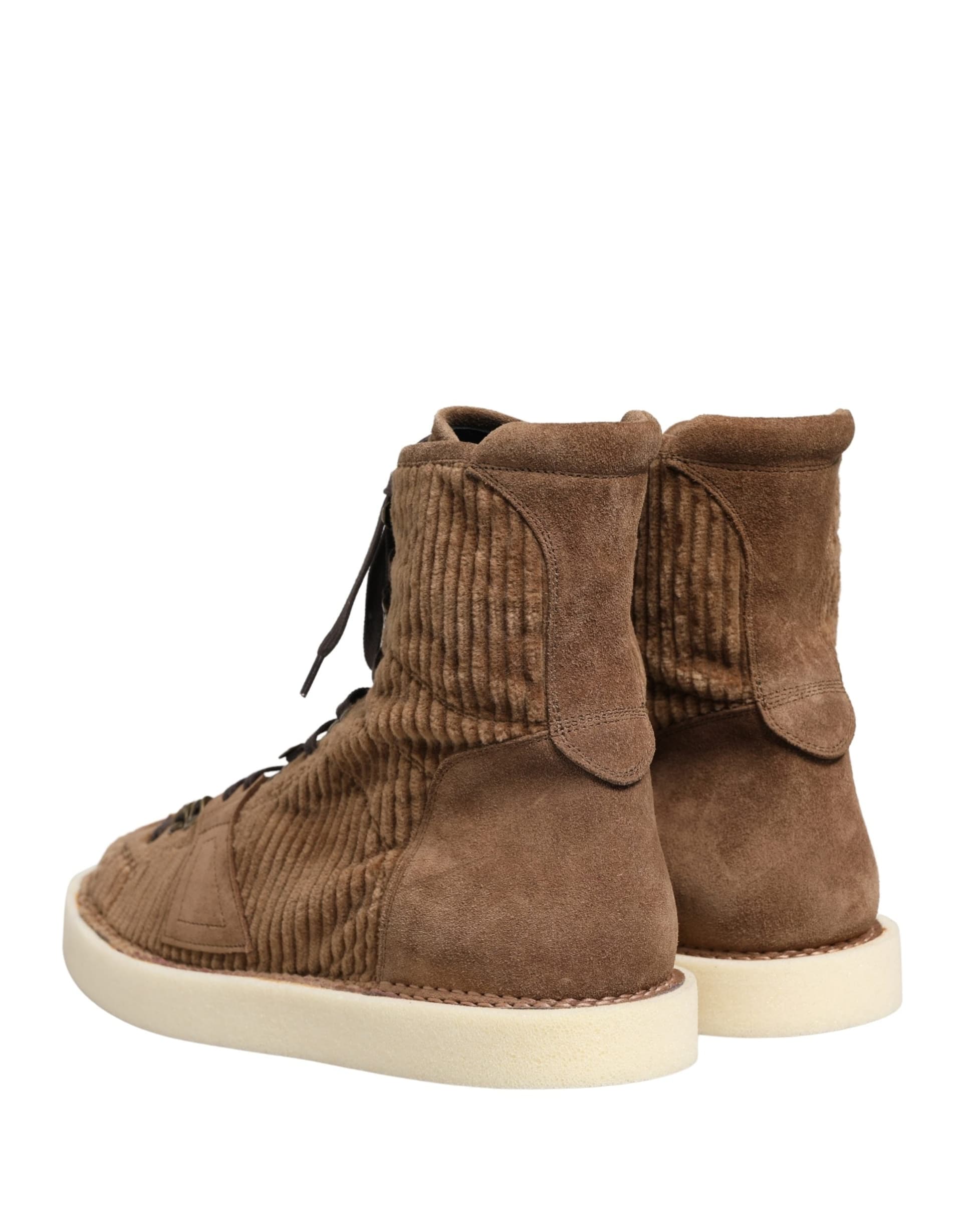 Dolce & Gabbana Brown Corduroy High Top Oxford Boots - 5