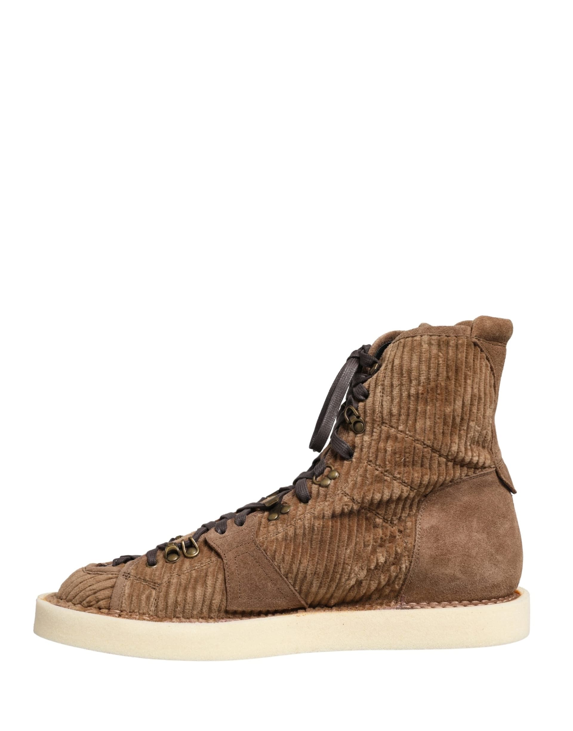Dolce & Gabbana Brown Corduroy High Top Oxford Boots - 6