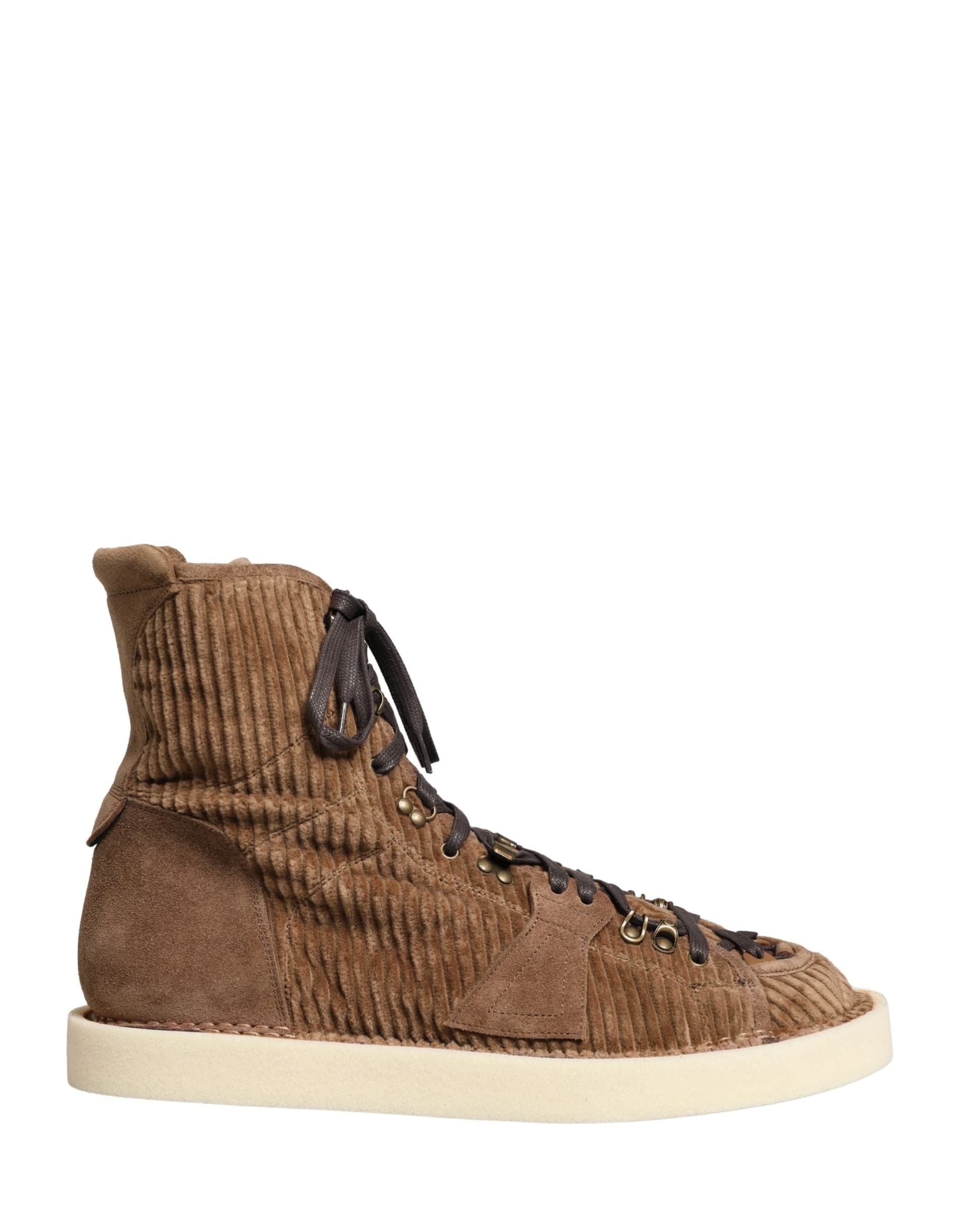 Dolce & Gabbana Brown Corduroy High Top Oxford Boots - 8