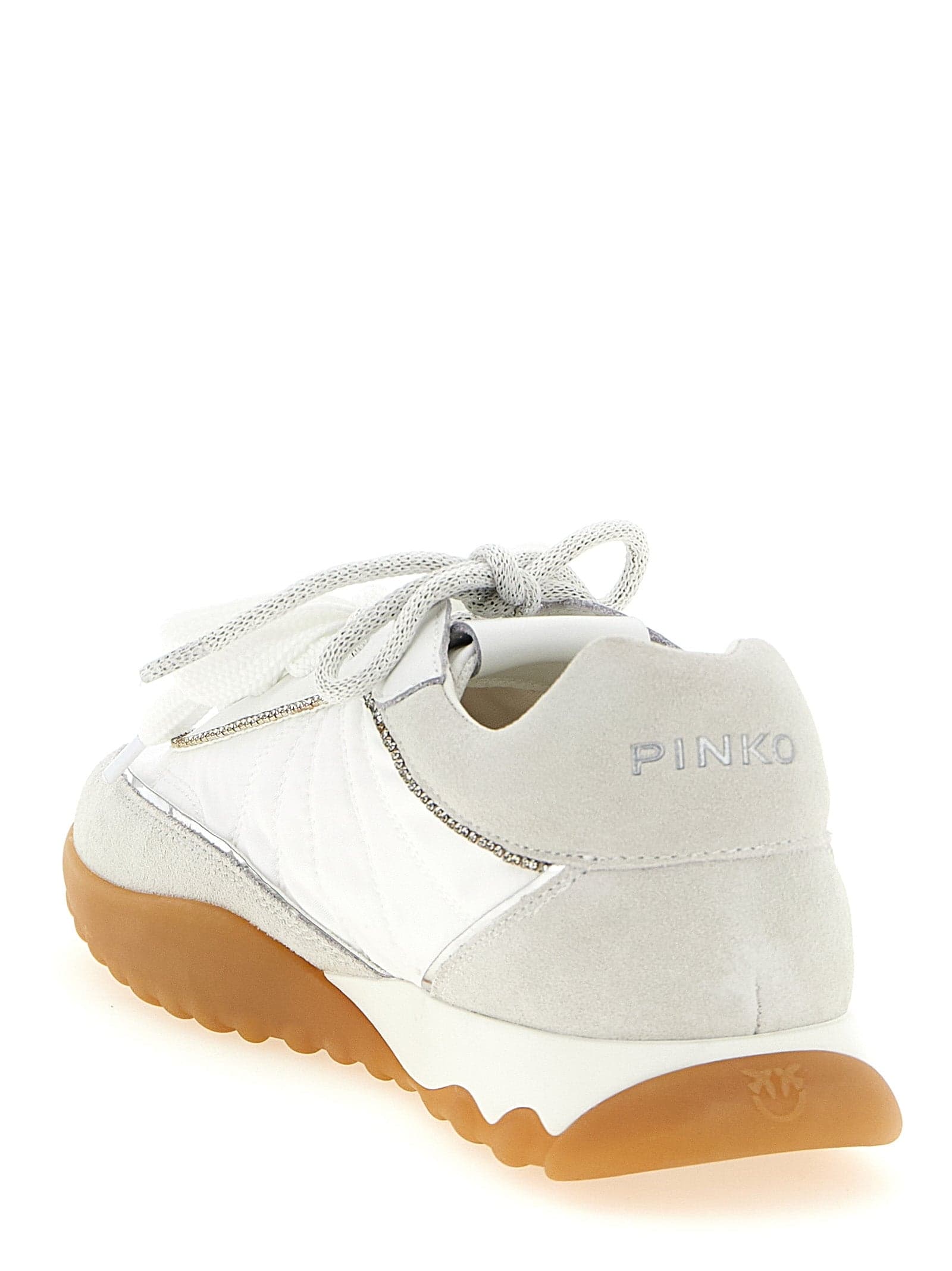 PINKO White Calfskin Athletic Sneakers - 3