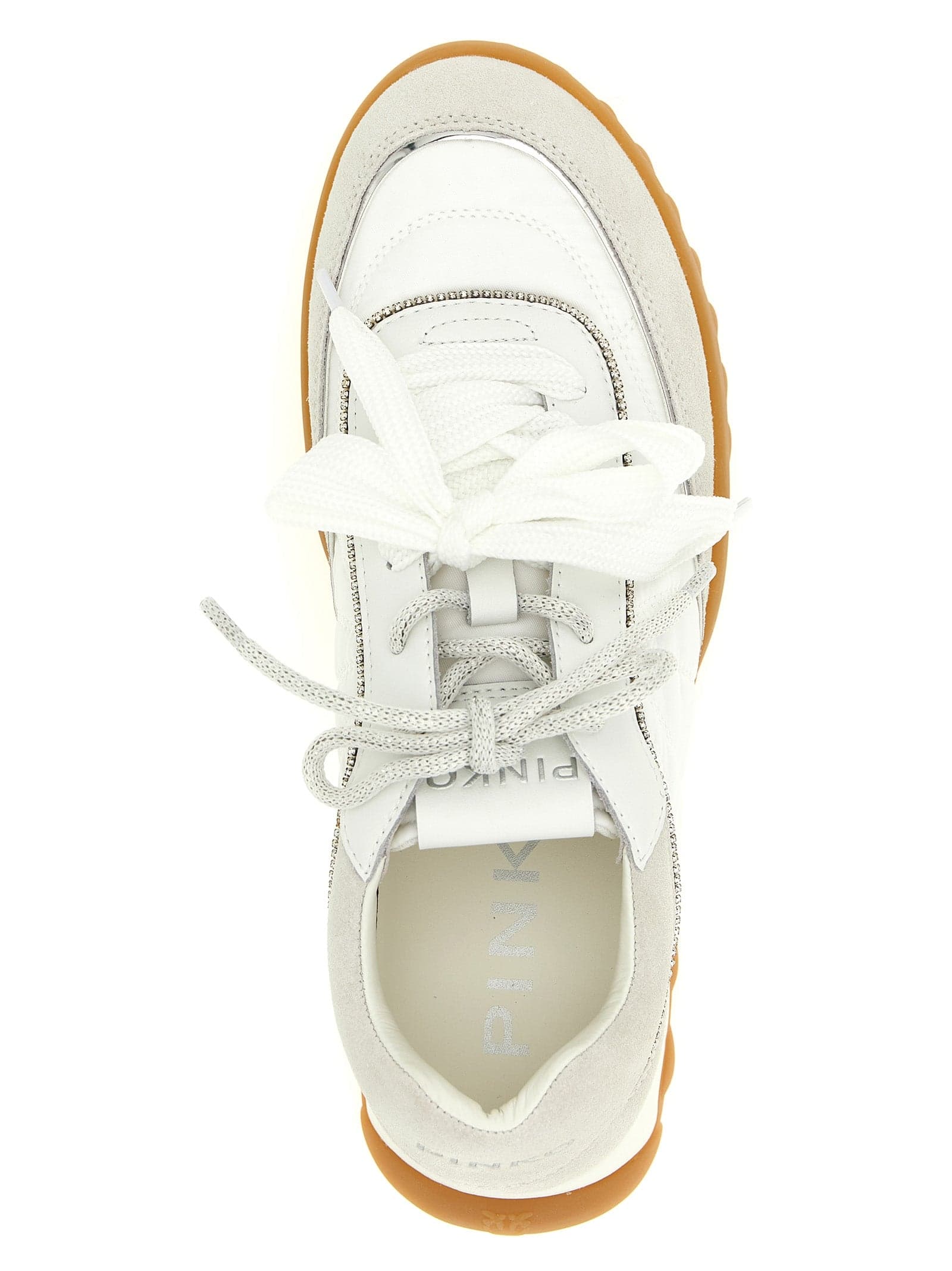 PINKO White Calfskin Athletic Sneakers - 4