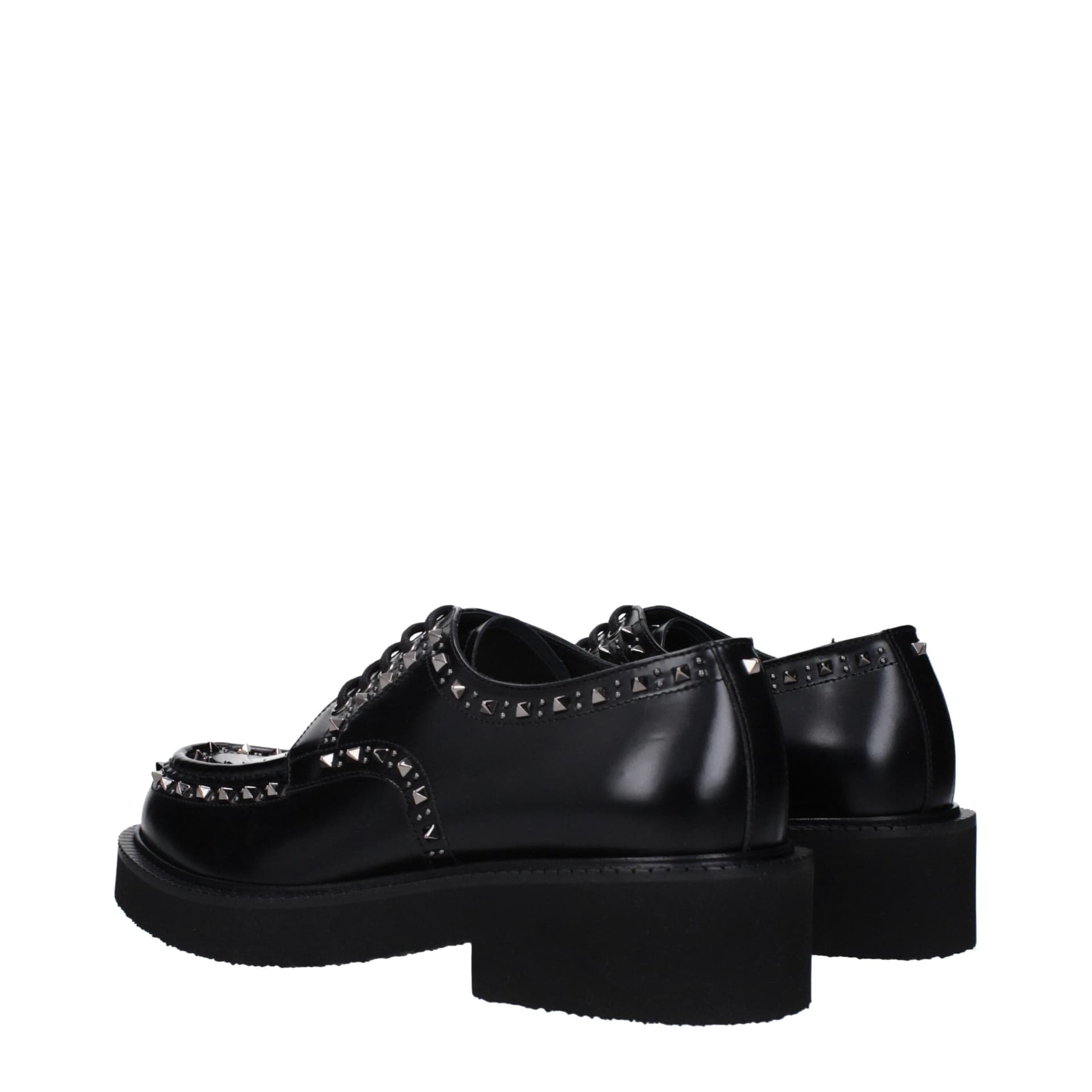 Valentino Garavani Black Leather Oxfords And Derbies - 4