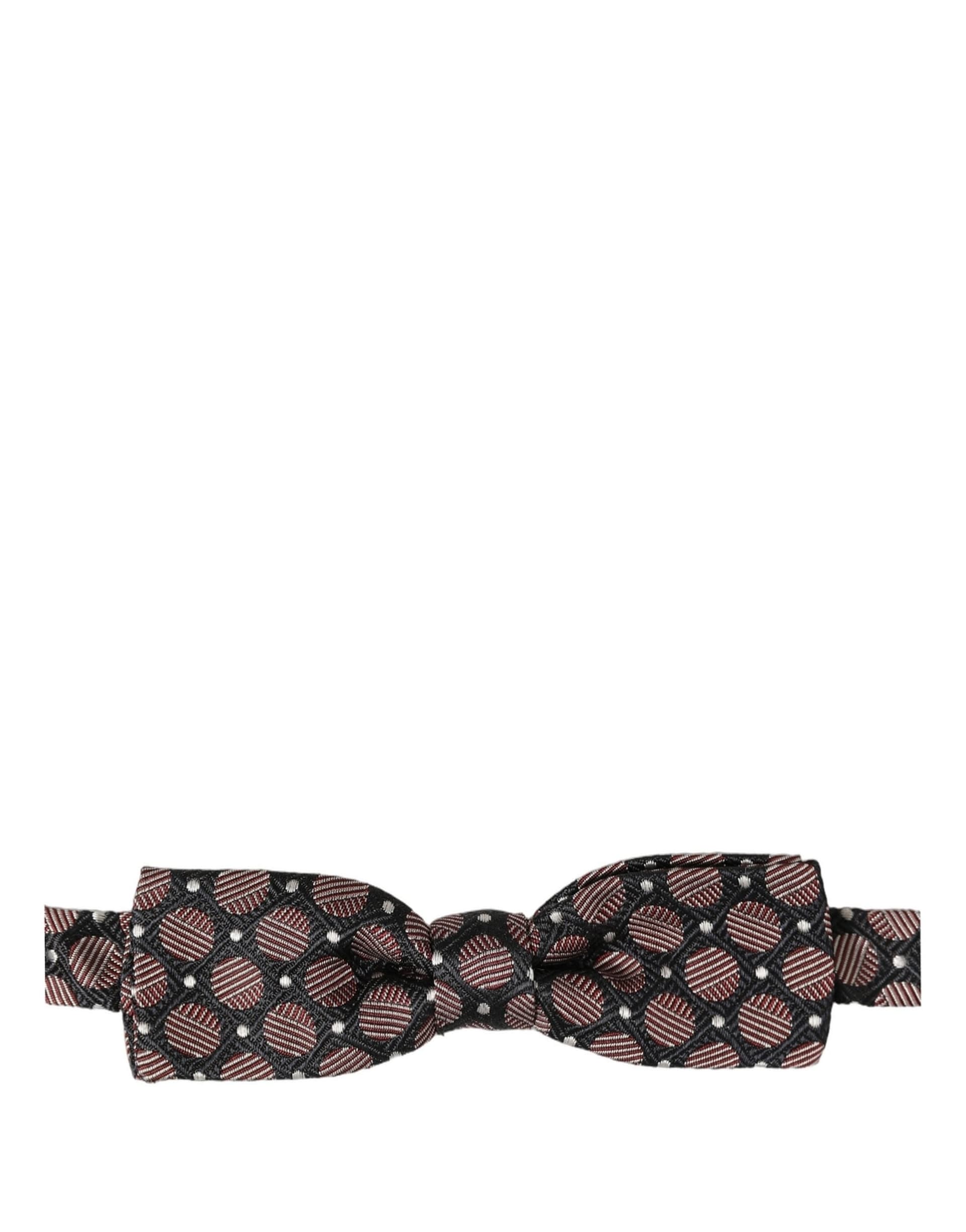 Dolce & Gabbana Multicolor Geometric Silk Adjustable Neck Papillon Bow Tie - 2