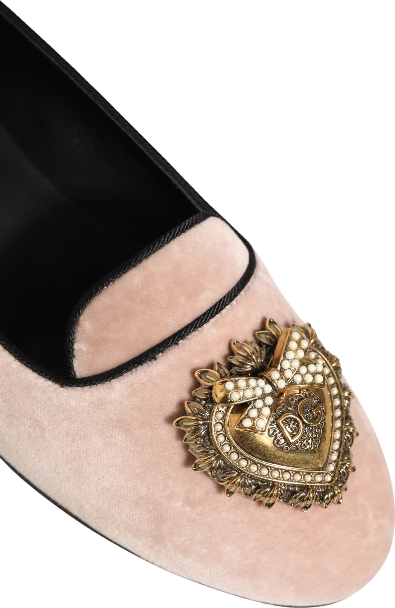 Dolce & Gabbana Pink Velvet Devotion Loafers Flats Shoes - 4