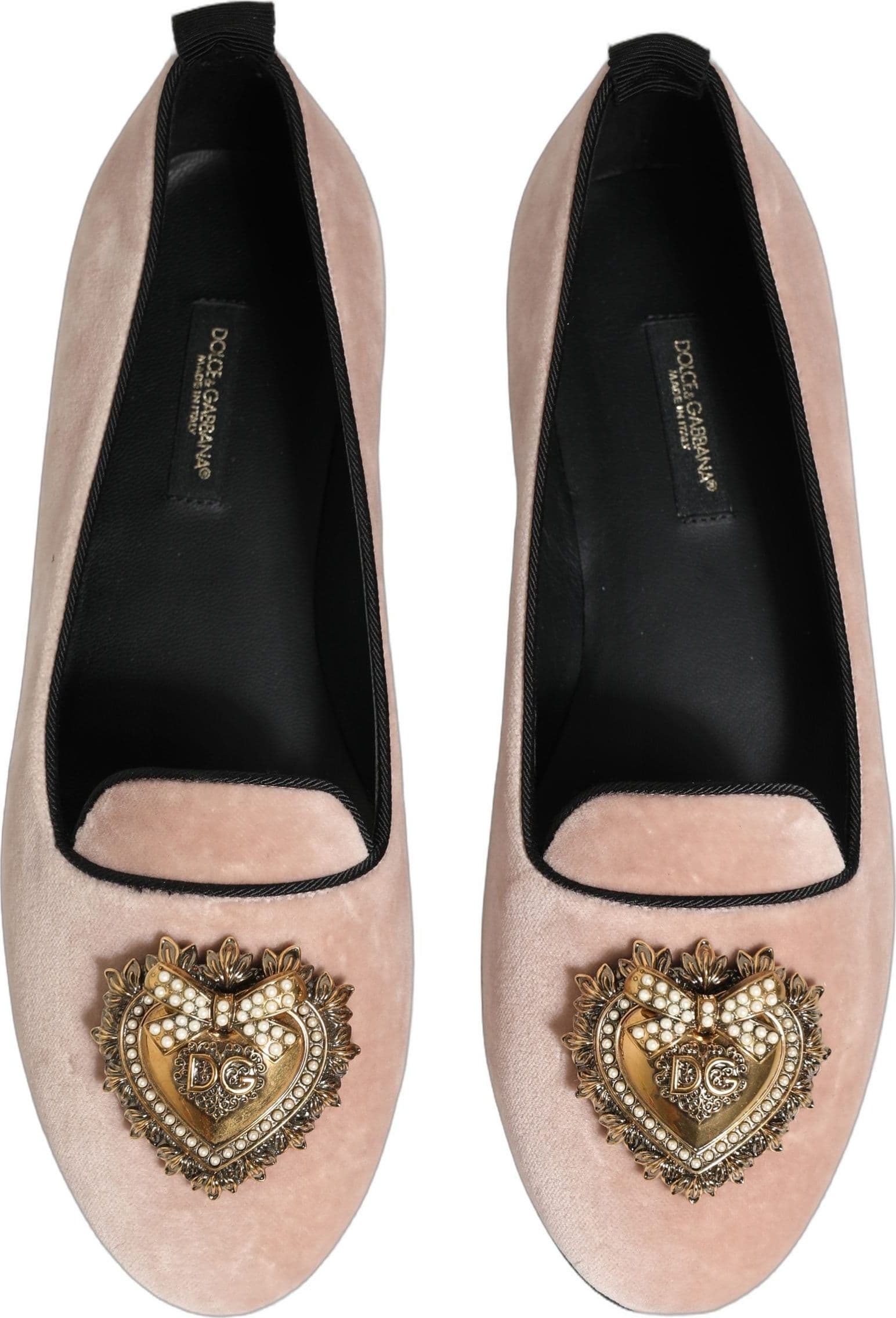 Dolce & Gabbana Pink Velvet Devotion Loafers Flats Shoes - 7