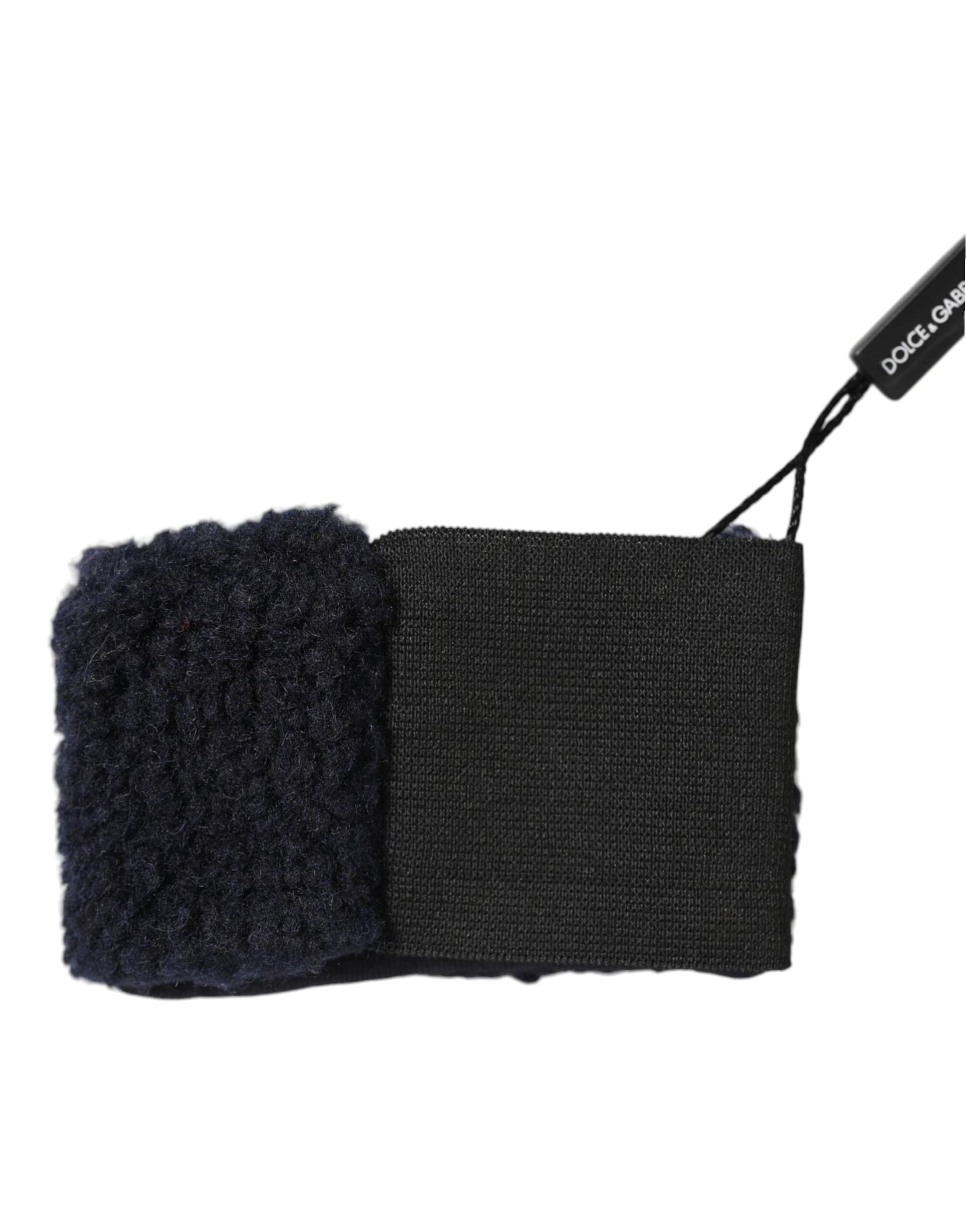 Dolce & Gabbana Black Wool Knitted Sweatbands Men Wristband - 3