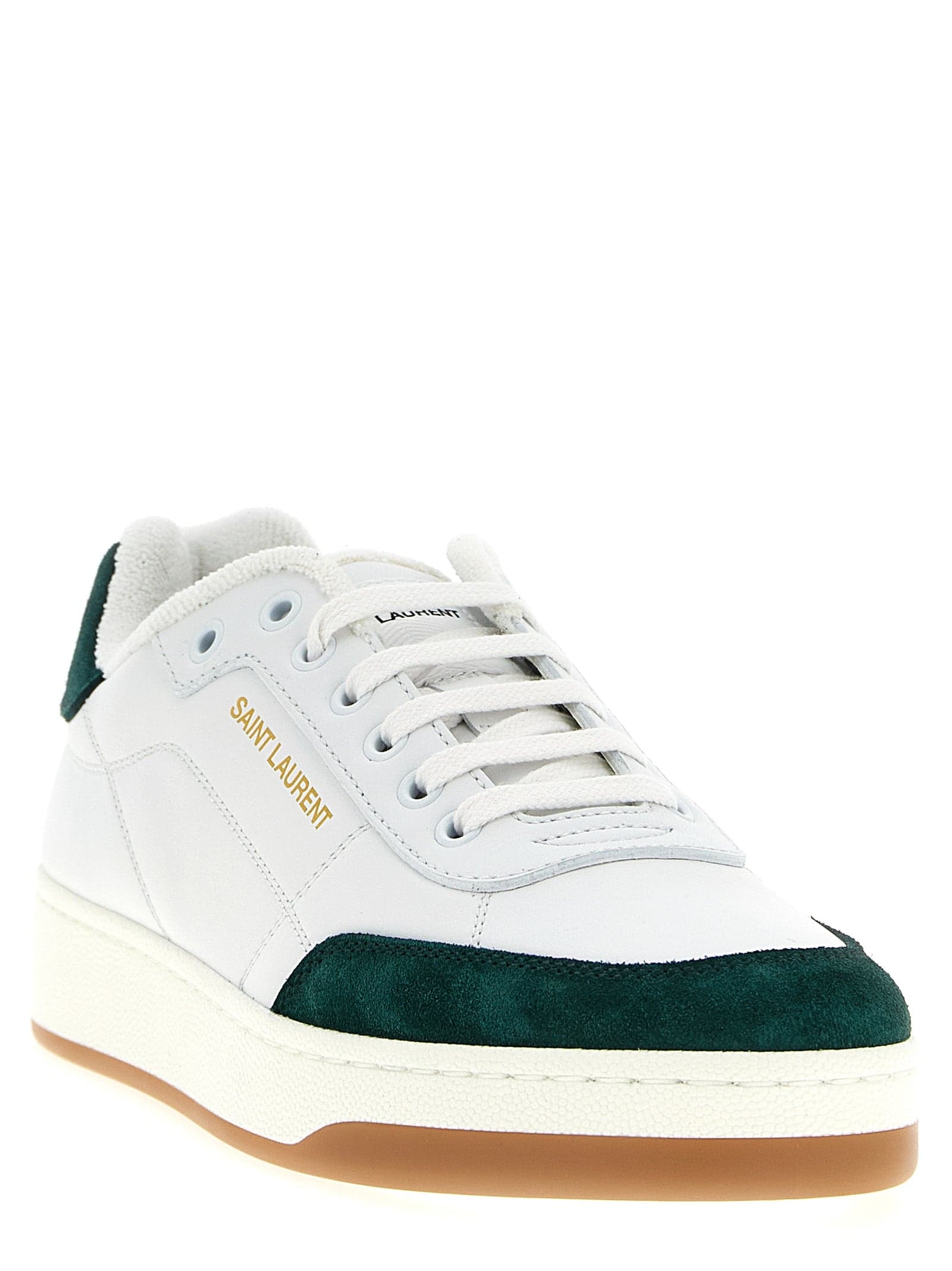 Saint Laurent Bicolor Calfskin Low Top Sneakers - 2