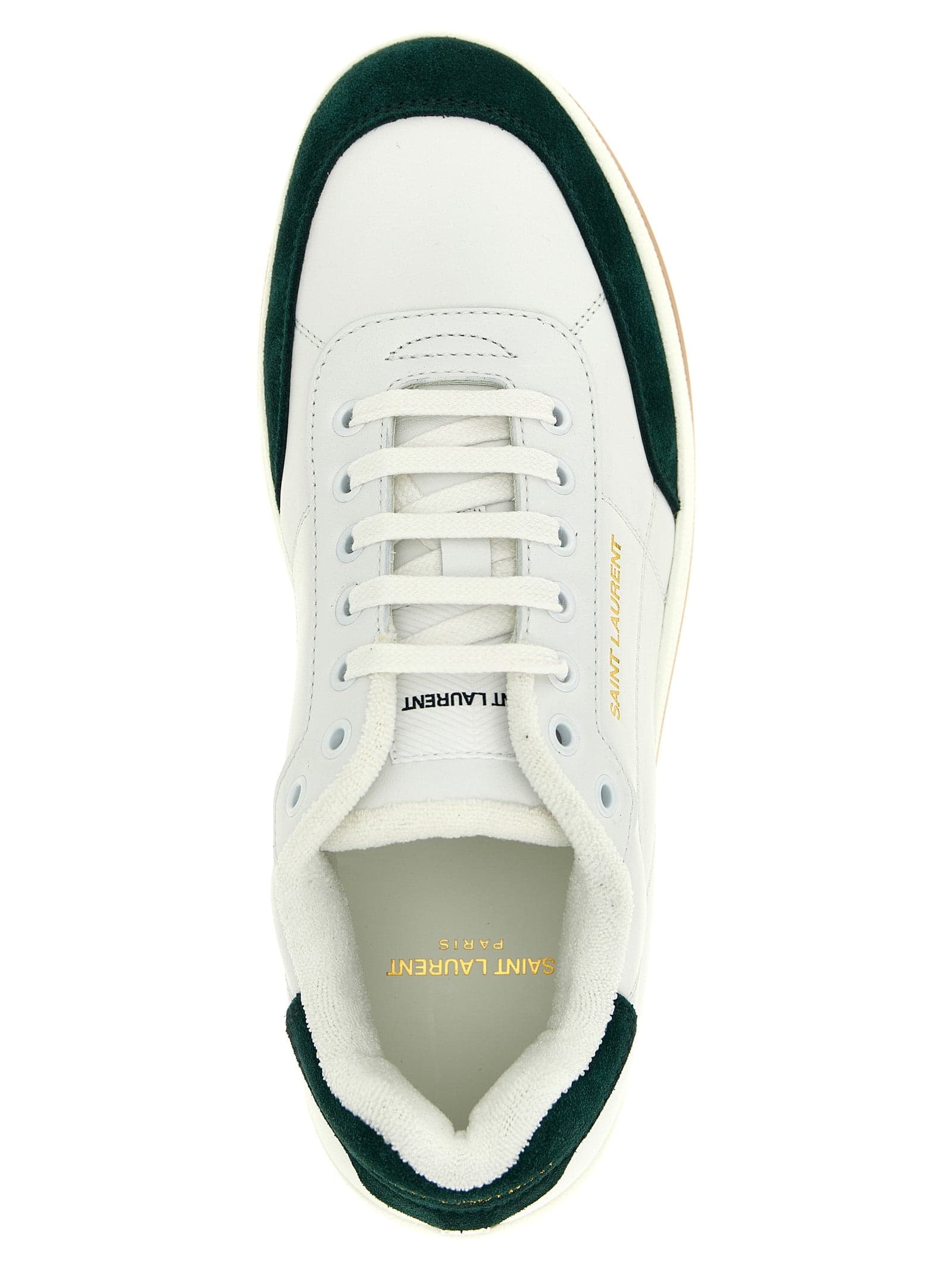 Saint Laurent Bicolor Calfskin Low Top Sneakers - 4