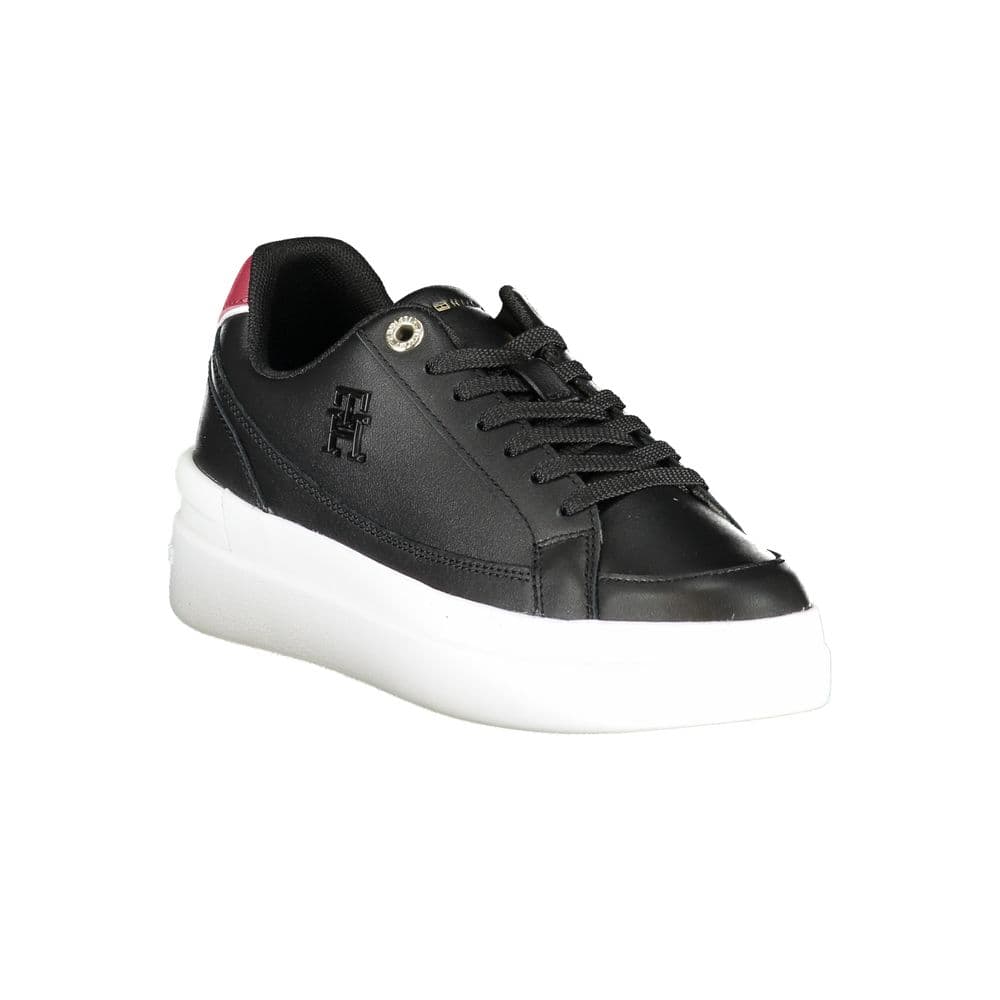 Tommy Hilfiger Black Leather Women Sneaker - 2